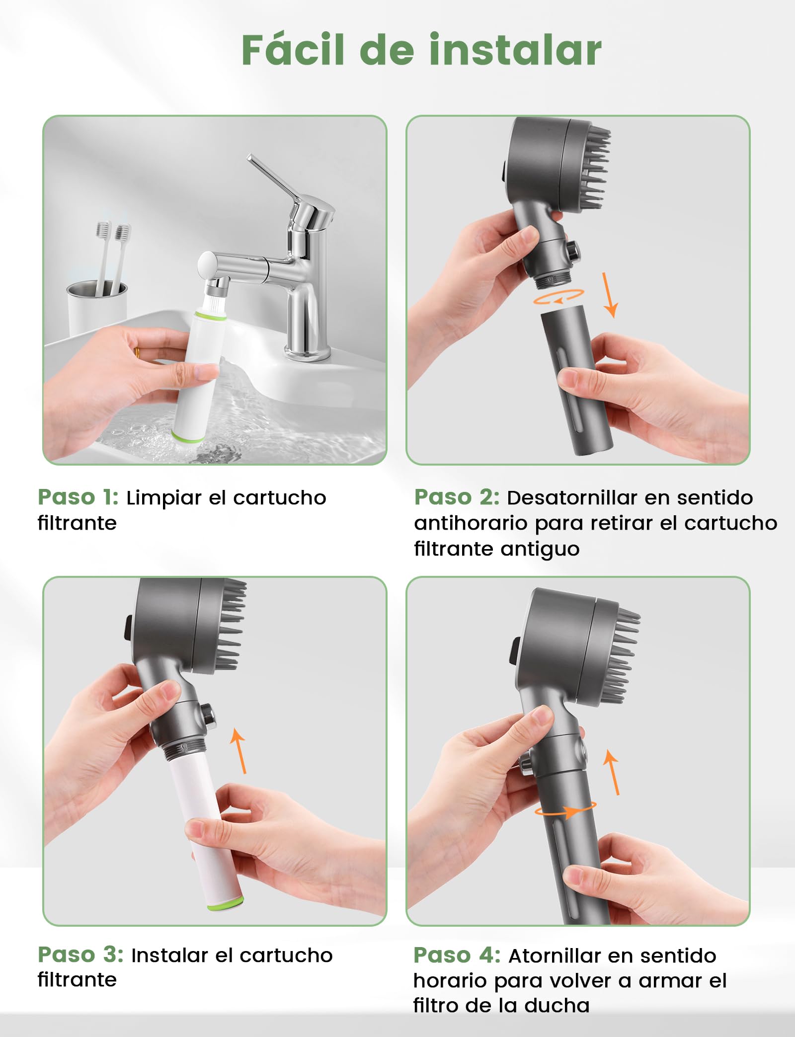 MEKO Pack de 2 filtros solo para ducha de mano con ASIN [B0CGHXYM1Y], [B0D3V9W5P5] de MEKO, 15 capas de filtro de repuesto para agua dura, limpieza y eliminación de cloro y sustancias nocivas