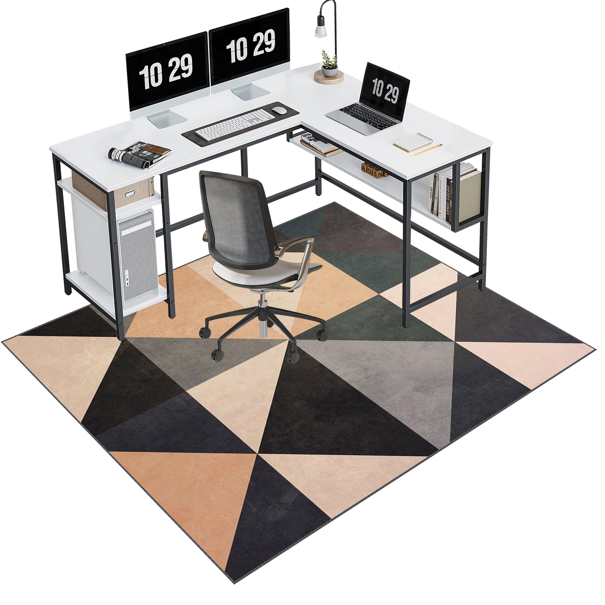 EYKWKB Office Chair Mat for Hardwood Floor, Desk Chair Mat for Carpeted Floors, Gaming Rug, Home Office Gaming Chair Mat, Carpet Protector Floor Mat, Floor Protector for Rolling Chair 150 x 180 cm