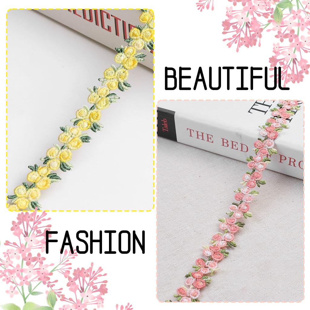 SANNIDHI® Bra Straps for Women Fancy Straps for Bra, 2 Pairs Embroidered Floral Bra Strap, 1.8cm Width, Adjustable, Replacement for Off Shoulder Tops Dress Evening Dress - Image 5 thumbnail
