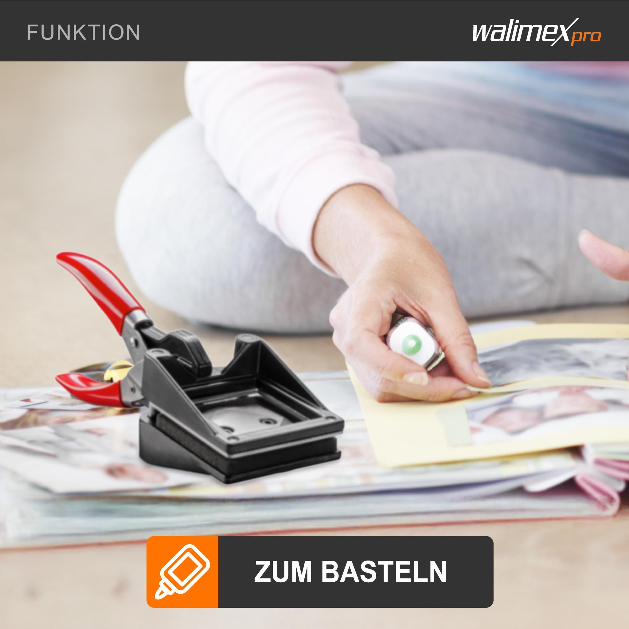 Walimex pro Passbildstanze 35 x 45 mm, Fotostanze mit ergonomischem Griff, Handstanze für professionelle Passbilder, Stanze für saubere Schnittkanten
