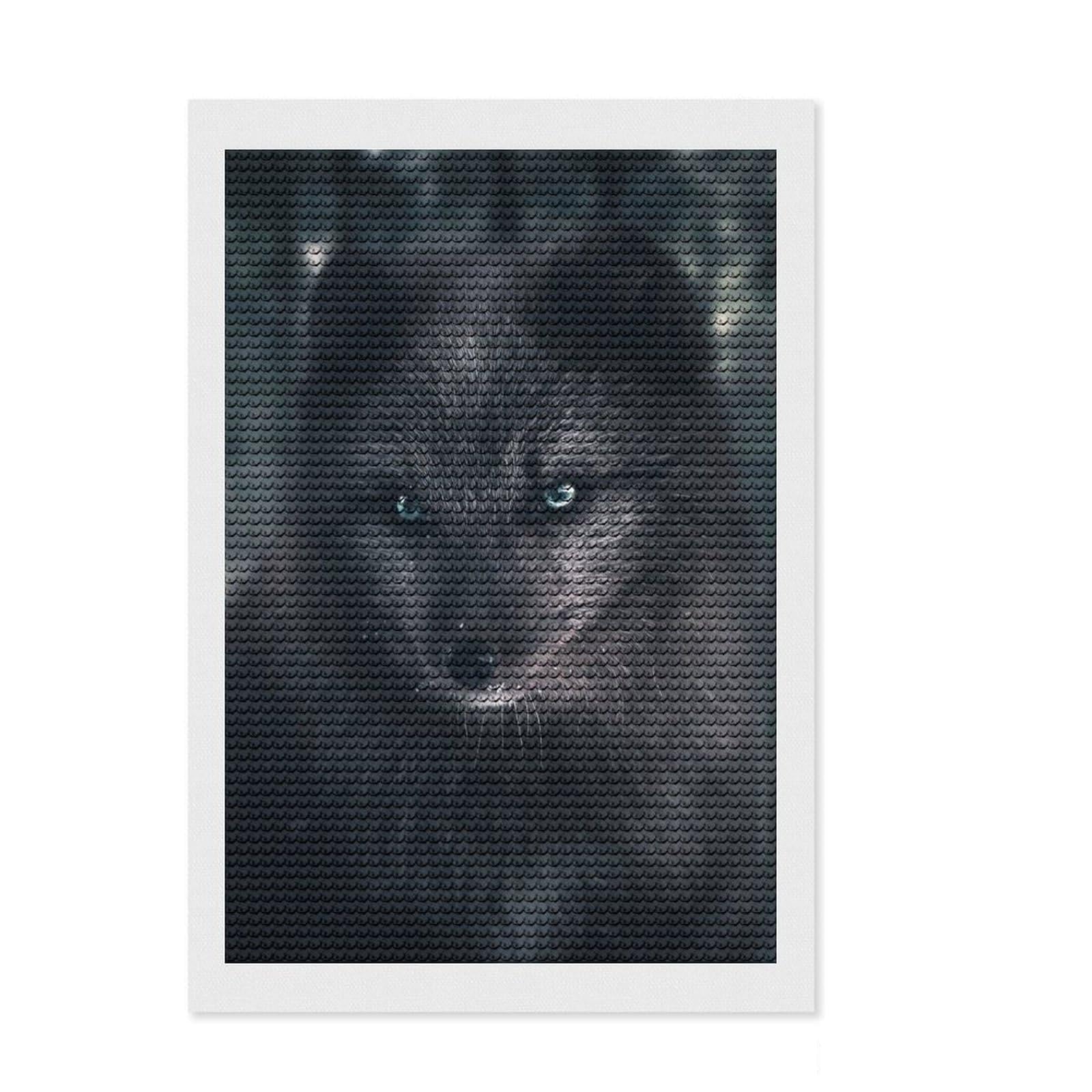 Junmoney The Silver Fox Round Drill Diamond Painting 8"x12", for Teens, Relaxing DIY Hobby, Boho Decor, Thoughtful Handmade Gift