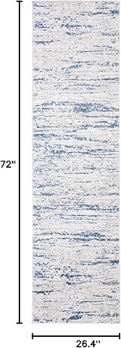 Miniatura 119 de SAFAVIEH Amelia Collection - Alfombra de área de 9 x 12 pies, gris y azul marino, diseño abstracto moderno, no desprende pelusa y de fácil cuidado