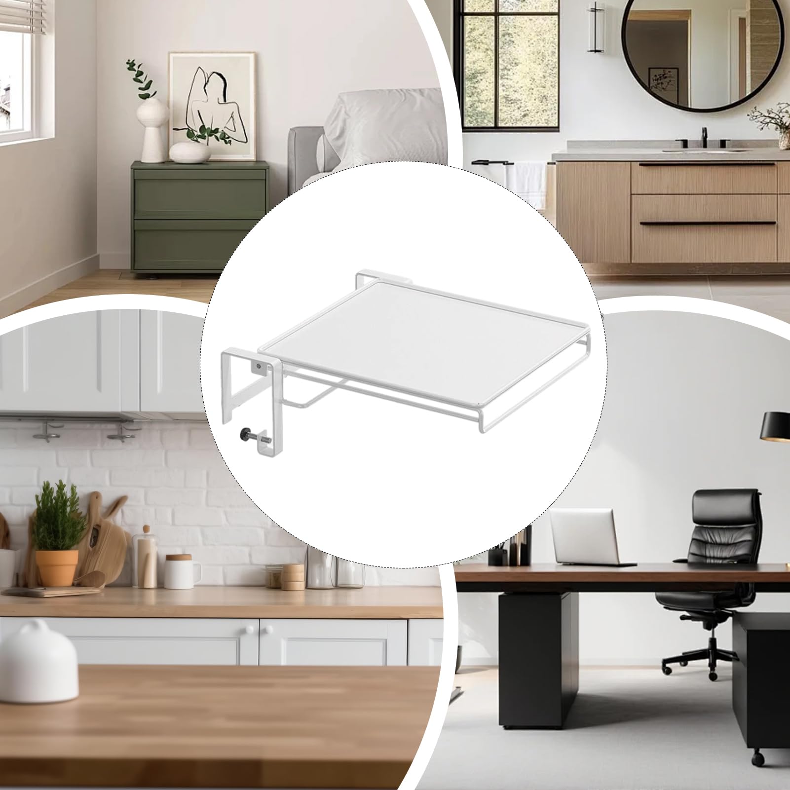 Table Murale Pliable | Plan de Travail Flottant Pliable - Table Flottante pour Buanderie | Pour Buanderie Bureau Cuisine Chambre Camper Appartement Studio Couloir