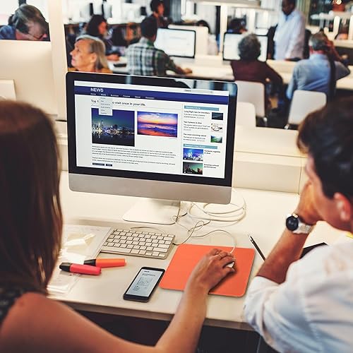 Miniatura 6 de Xuhal 6 alfombrillas de mouse a granel de 0.118 pulgadas con base de goma antideslizante cosida impermeable, alfombrilla de mouse para computadora a