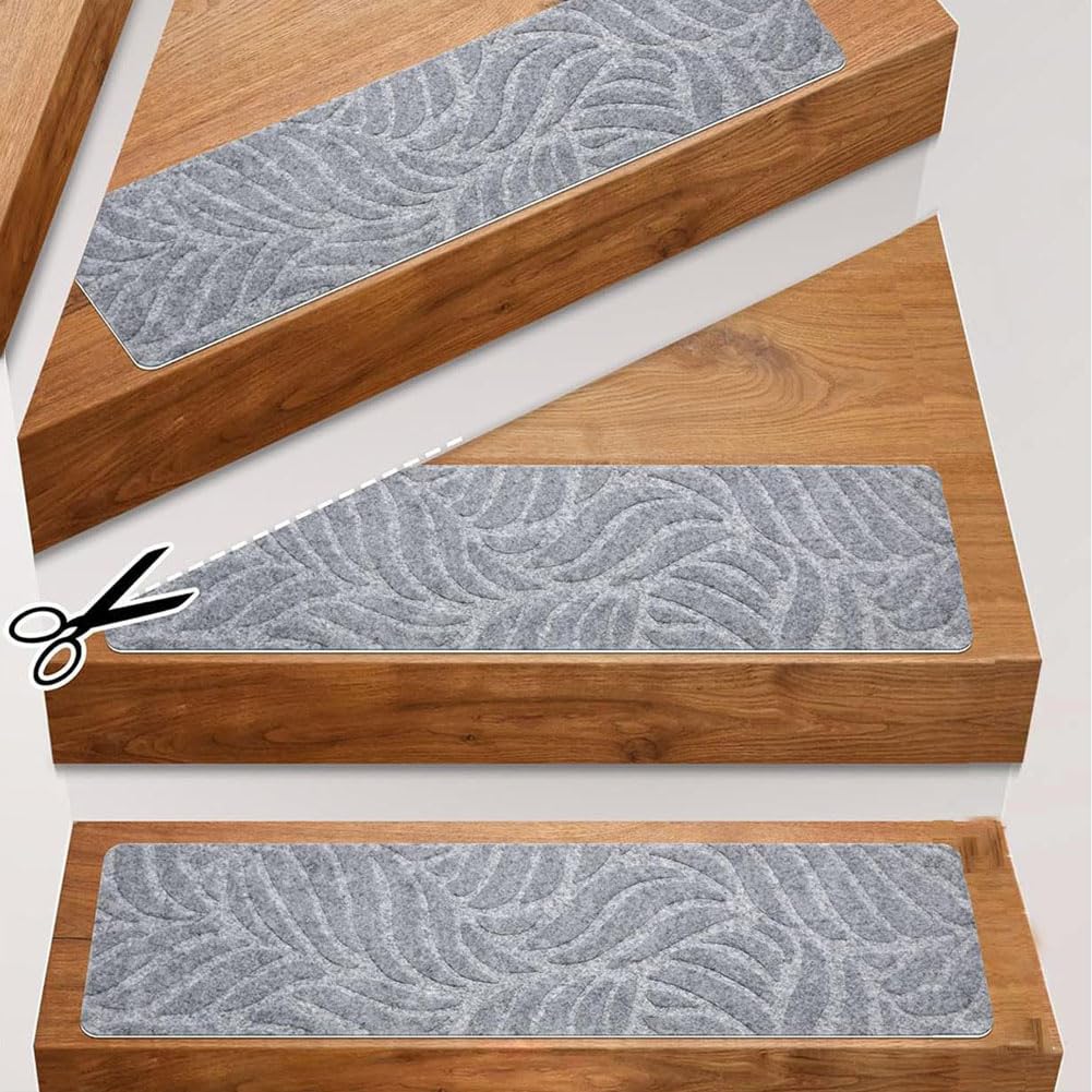 Paquete de 15 peldaños antideslizantes para escaleras, lavables y extraíbles para escalones seguros, perfectos para niños, personas mayores y mascotas, 76 x 20 cm, antideslizante