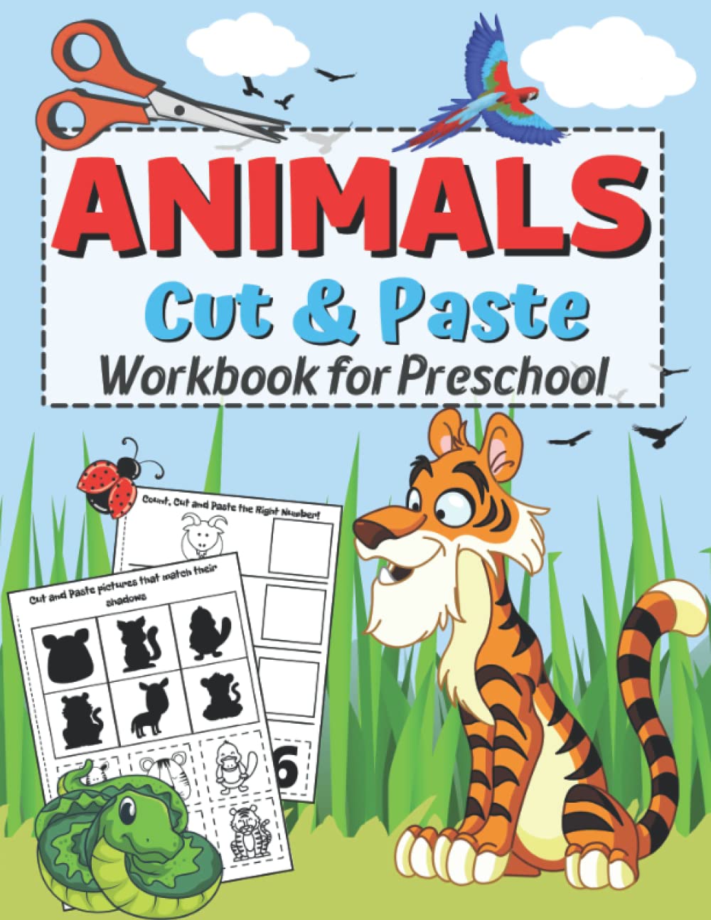 Buy Animals Cut and Paste Workbook for Preschool A Fun Cutting