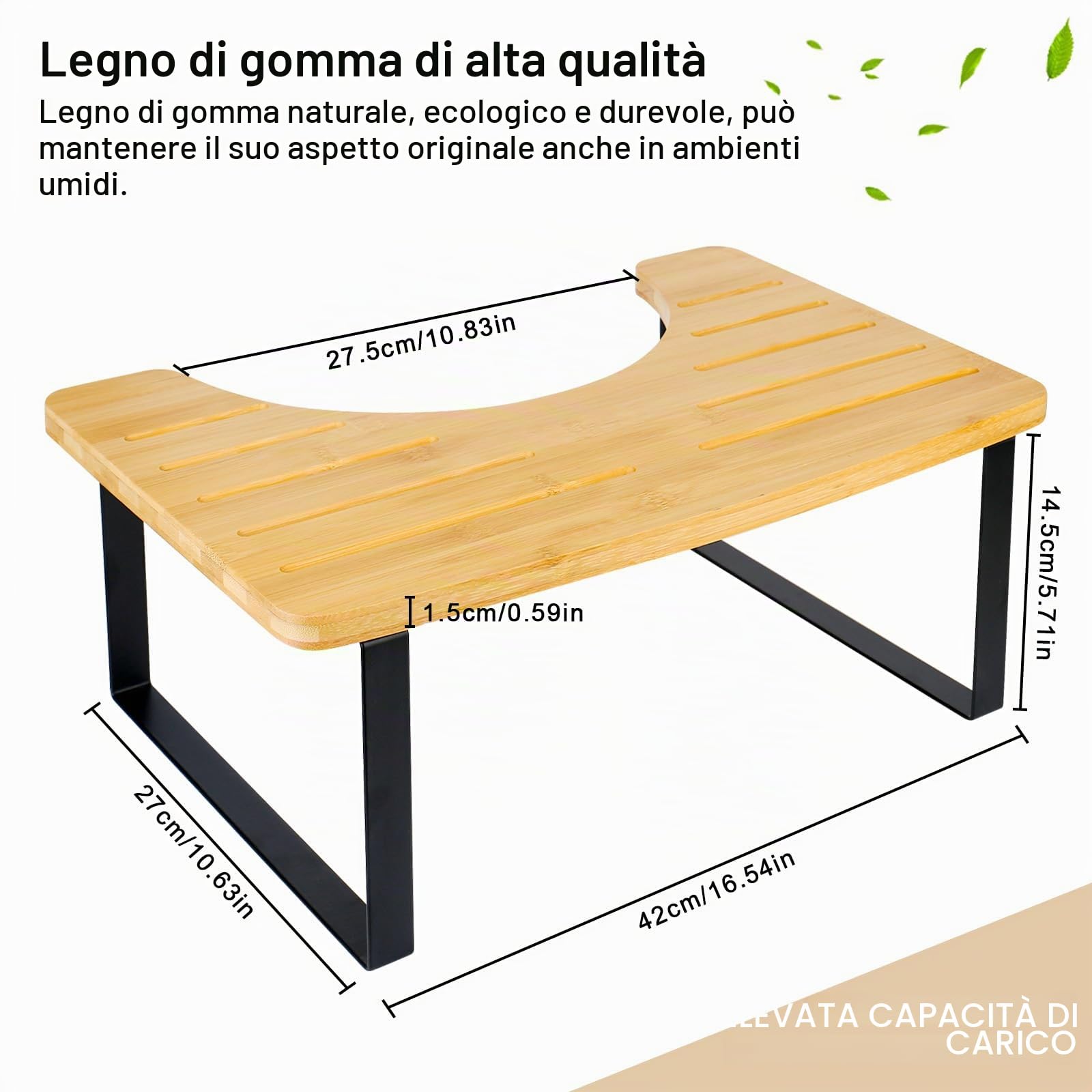 Sgabello WC, Sgabello Per WC Fisiologico, Sgabello Da Toilette Adulti Legno, Toilet Stool, Panchetto Bagno, Sgabello Bagno, Rialzo Sgabello Wc Per Bambini