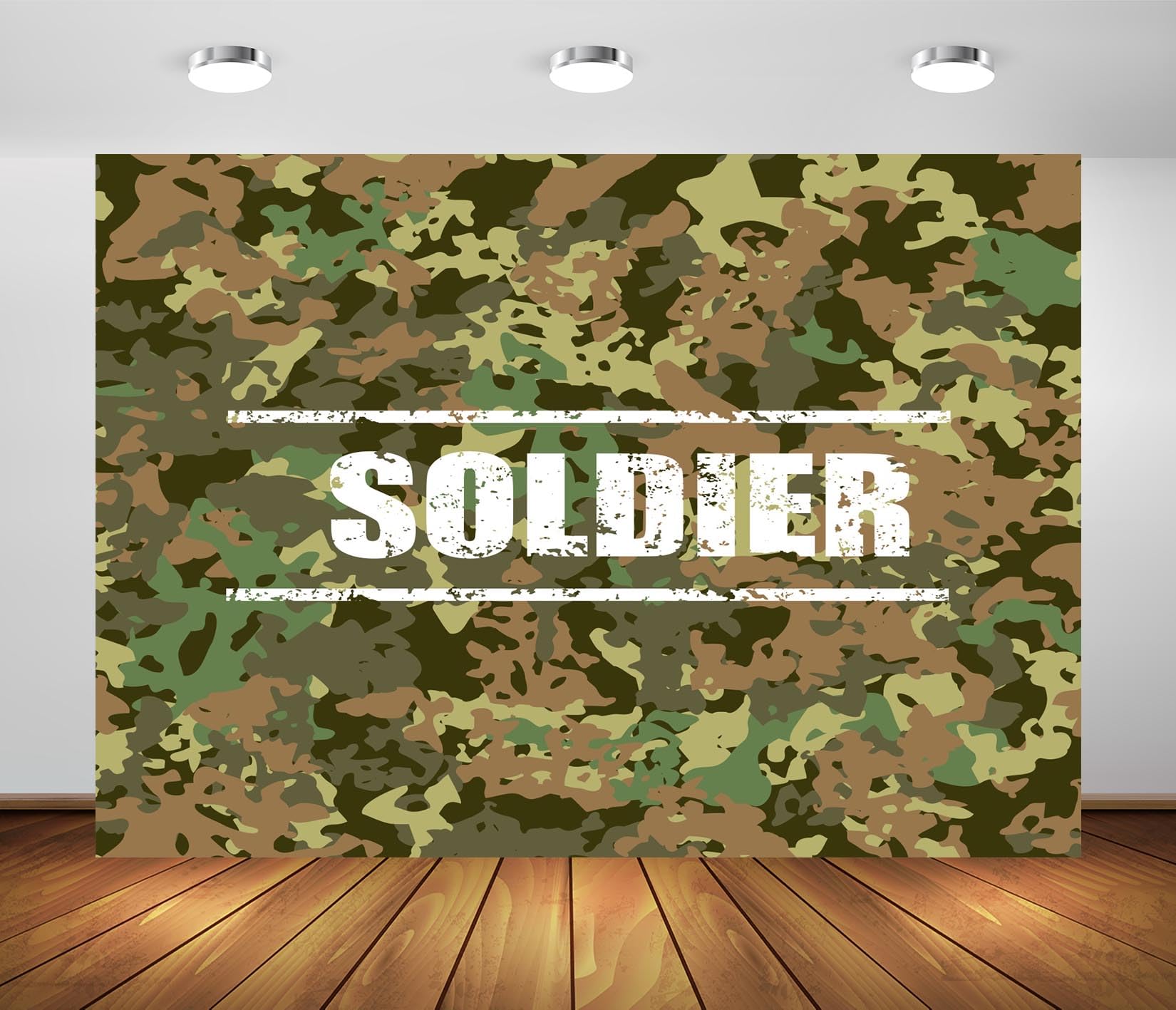 BELECO 7x5ft Fabric Army Soldier Backdrop Green Camouflage Top Secret Action Military Background Welcome Soldiers Party Decorations Kids Adults