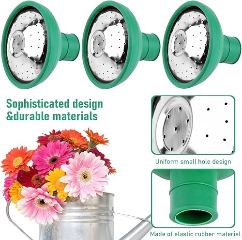 Miniatura 4 de WXJ13 3 cabezales universales de regadera, cabezal de rosa, boquillas de repuesto para la mayoría de las regaderas de jardín (verde)