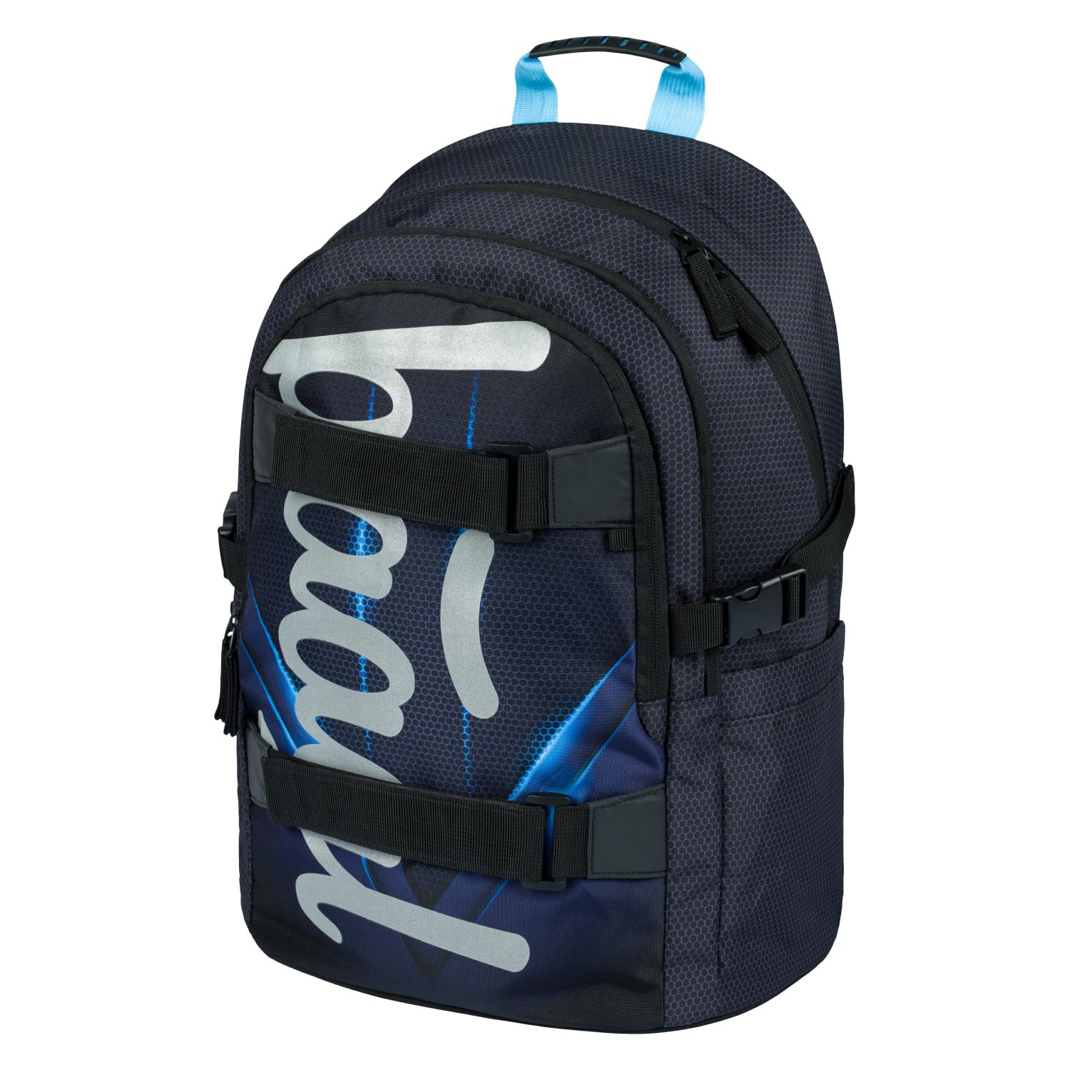 Baagl Schulrucksack Set Jungen Mädchen 3 Teilig, Schultasche ab 3. Klasse, Grundschule Ranzen mit Brustgurt, Ergonomischer Schulranzen