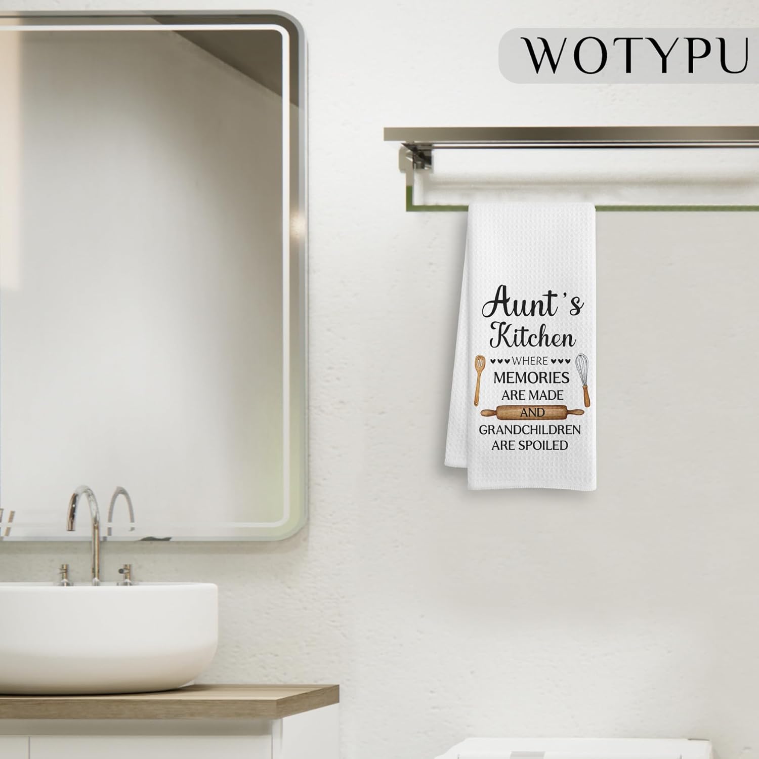 Aunt Gifts Kitchen Towels, Aunt Grandma Gifts for Birthday Thanksgiving Christmas from Grandkids Dish Tea Towel for Kitchen Decor, Grandmother Gift Hand Towels, 16X24 Inch - Image 5