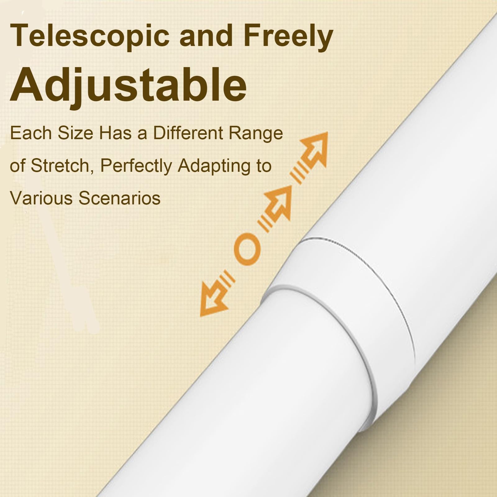 Tringle Rideau de Douche Multifonctionnelle, Barre Rideau de Tension Antidérapante, Sans Perçage, Acier Inoxydable pour Salle Bain Fenêtre(White,370-490cm/145-192in)