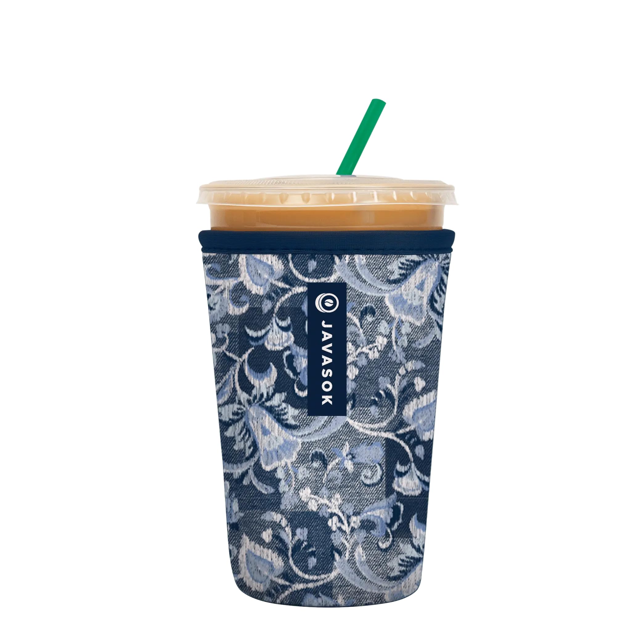Sok It JavaSok Iced Coffee &amp; Cold Soda Insulated Neoprene Cup Sleeve (Paisley Patchwork, Medium: 22-28oz)