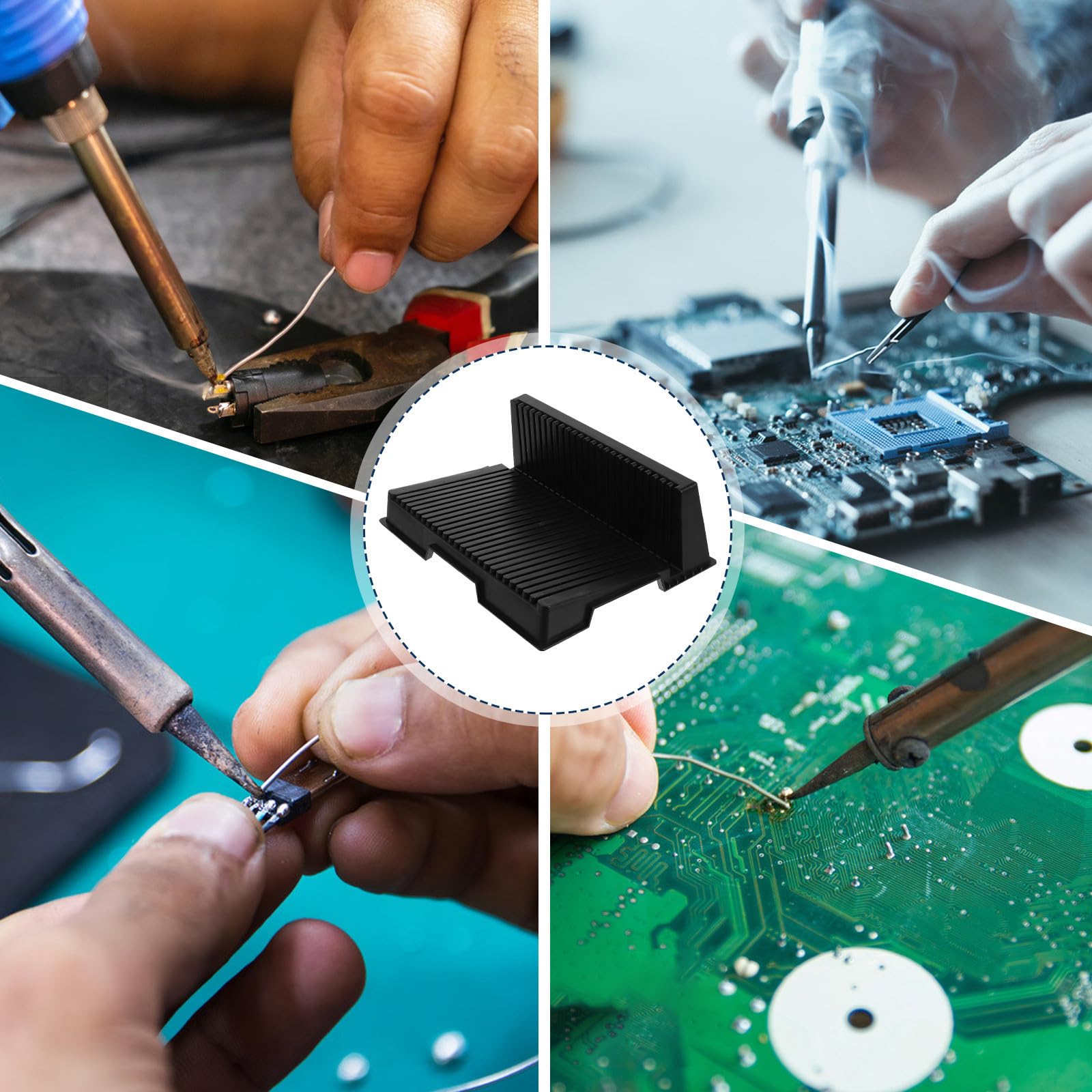 Operitacx Support de Circuit Imprimé Esd 25 Emplacements en Abs Noir, Résistant à L'usure et Déformation, Rack de Séchage pour Gpu et Cartes Électroniques