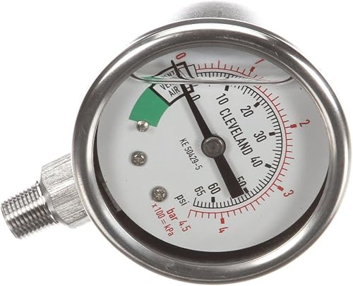 KE50429-5 Bottom Mount Pressure Gauge, 9" Height, 6" Width, 5" Length