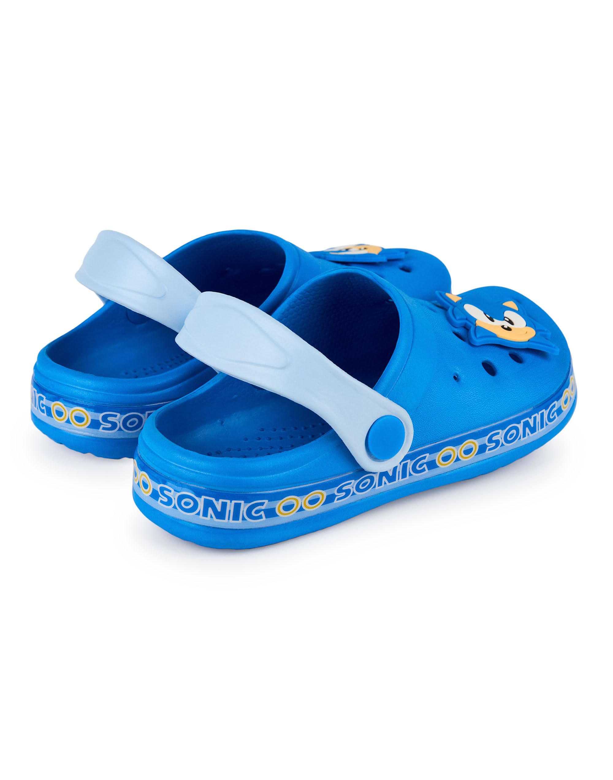 Sonic The Hedgehog Zoccoli Boys | Calzature Slip-on per Bambini con ciondoli Originali in Blu | Sandali da Gioco per Interni ed Esterni con Cinturino Regolabile | Merchandising
