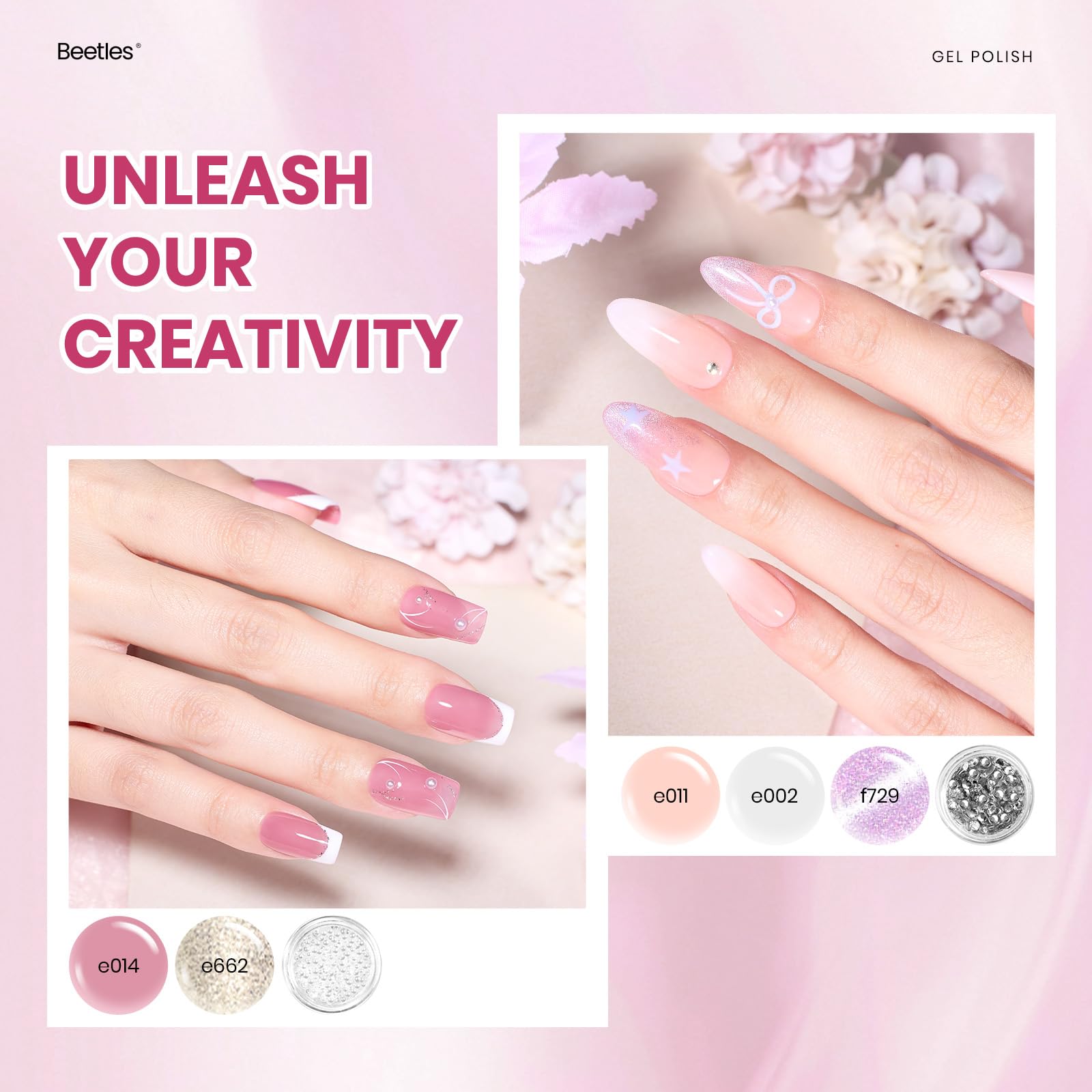 Beetles 4th of July Gel Nail Polish Set 20 Colors Red Blue White Nails with No Wipe Base and Glossy & Matte Top Coat for Soak-off UV Light Gel Nail Art Manicure Set DIY at Home Gifts for Women Girls