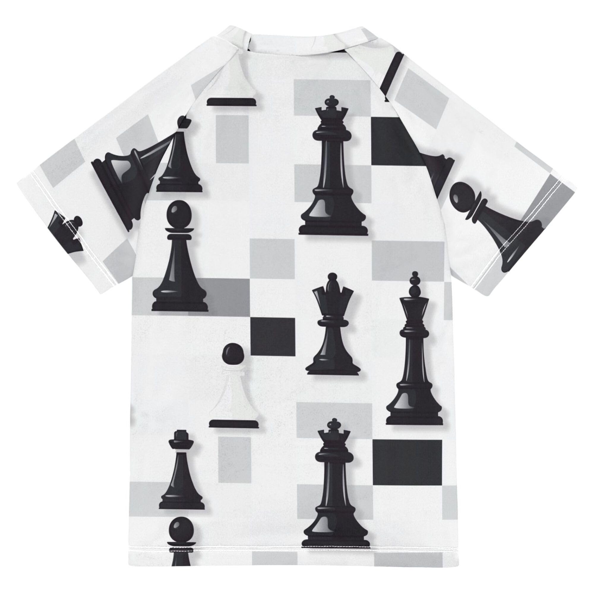 Chess White Girl Bathing Suit Sun Protection Athletic Tops Swimwear Beach Tops 3T