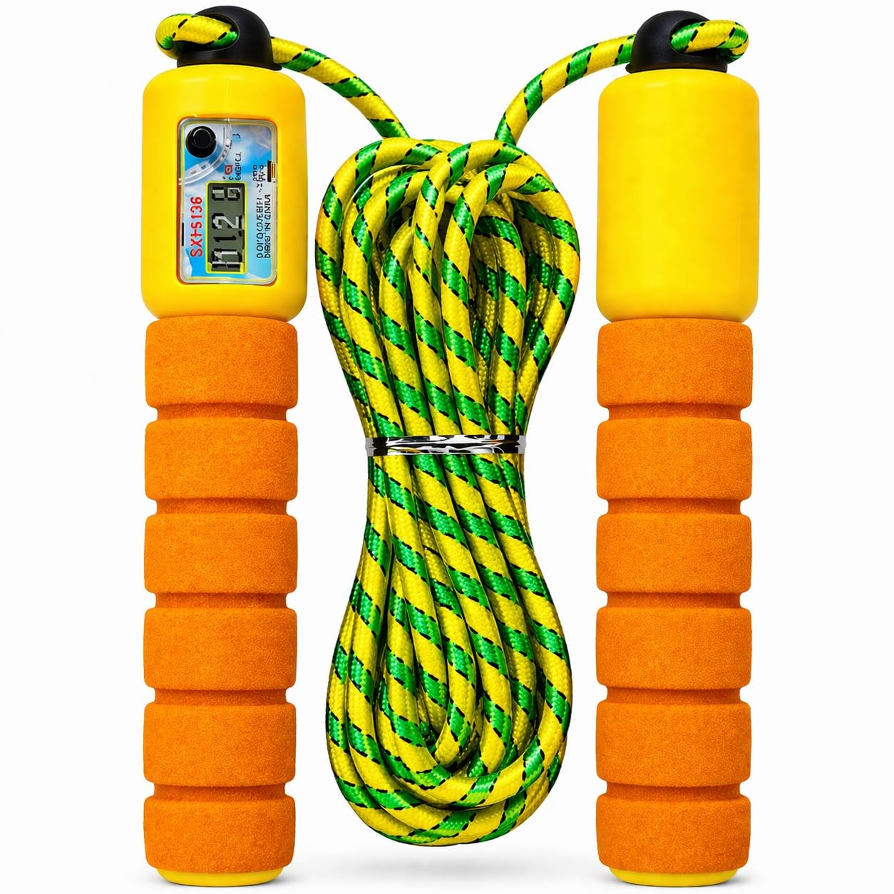 Skipping Ropes For Adults & Kids - Adjustable Jump Rope With Counter Soft Handles 2.4m Jumping Rope For Exercise Fat Burning Workout Gym Training (Orange)