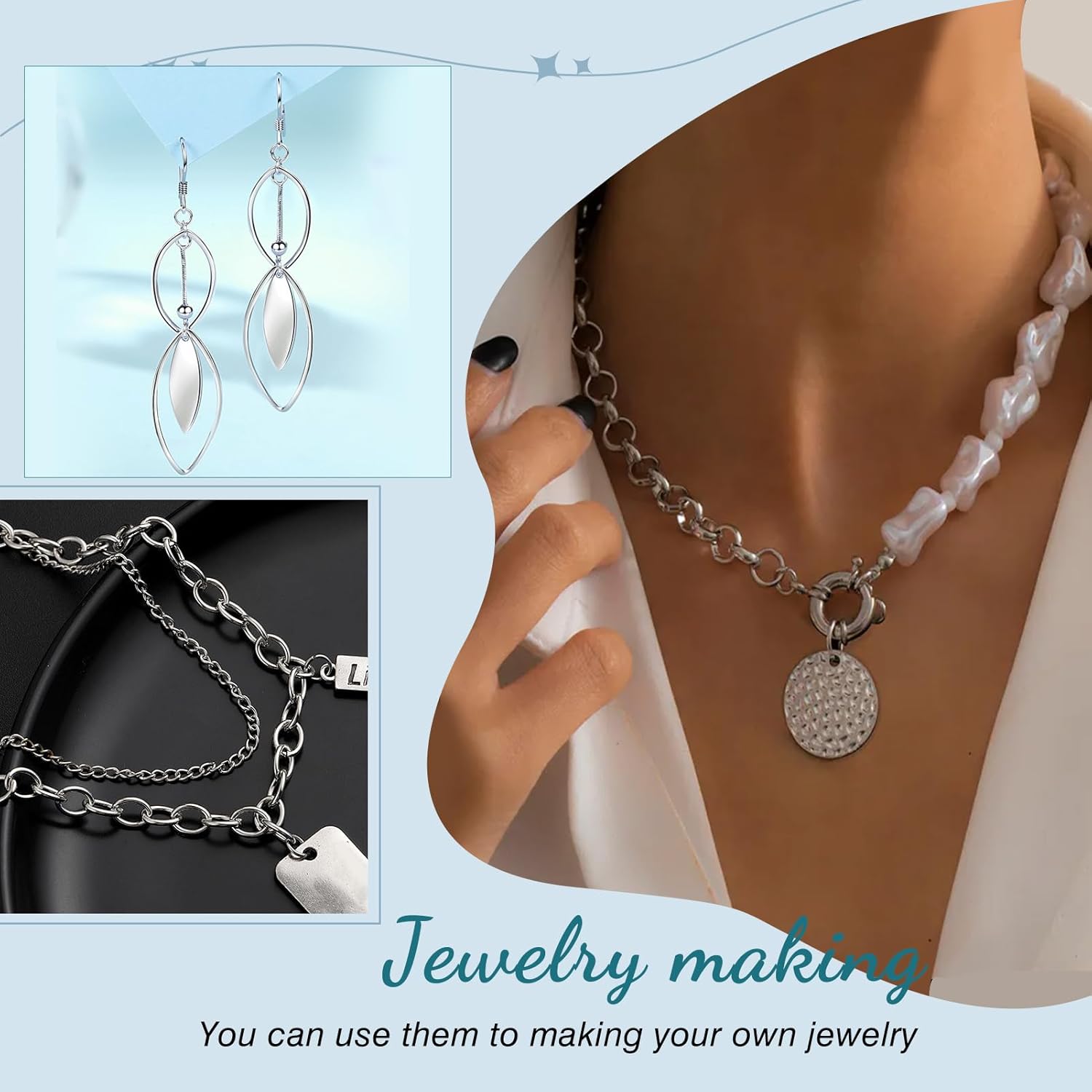 TOAOB 500pcs 8mm Silver Open Jump Rings for Jewelry Making Metal Split Rings Connectors for DIY Crafts Keychains Necklaces Bracelets - Image 6