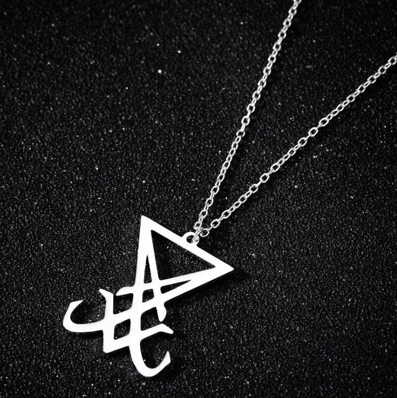 Church of Satan Necklace - Satanic Sigil of Lucifer Pendant Religions Jewelry Gift for Men and Women4