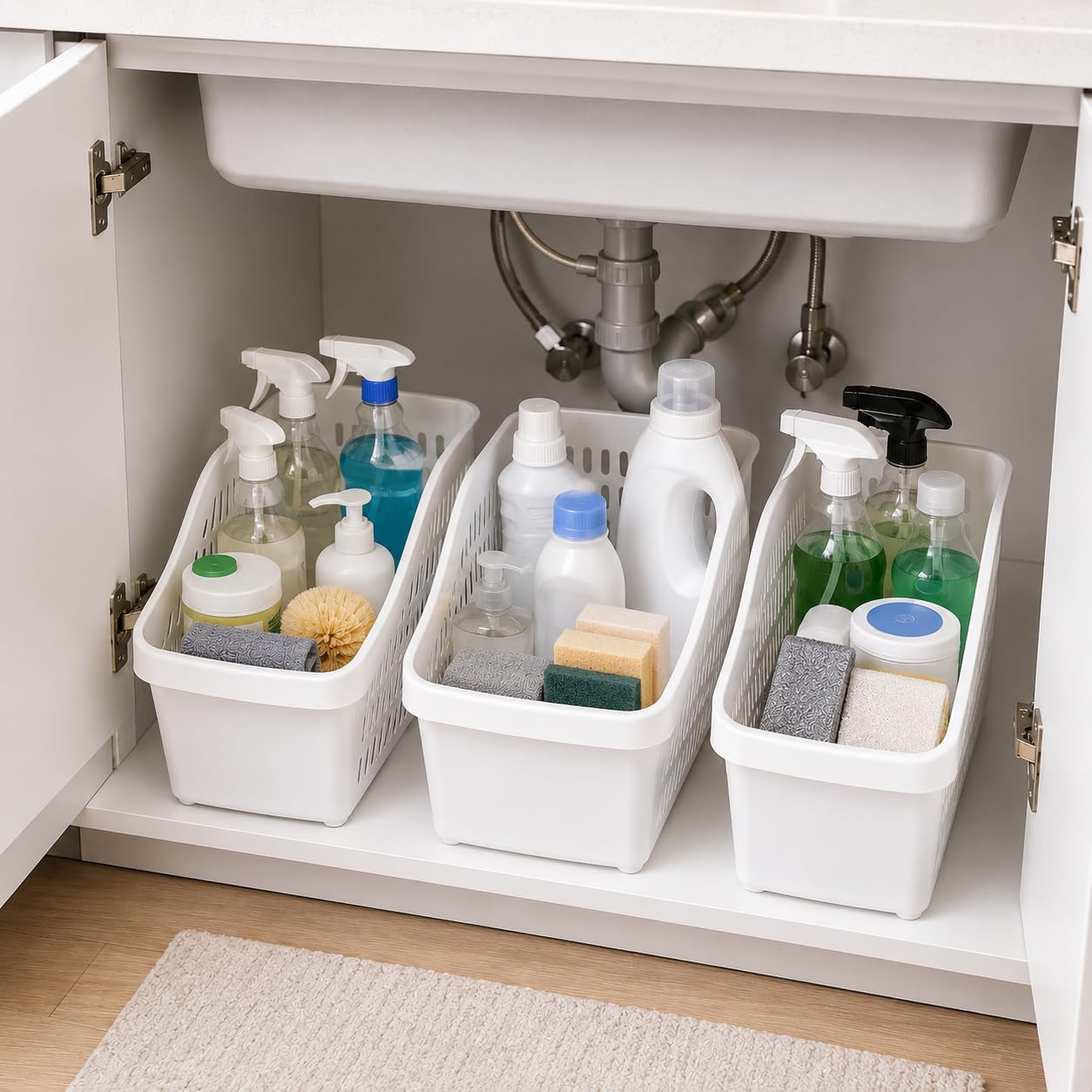 Under Sink Storage, Corner Cupboard Pull Out Storage, Under Sink Organiser