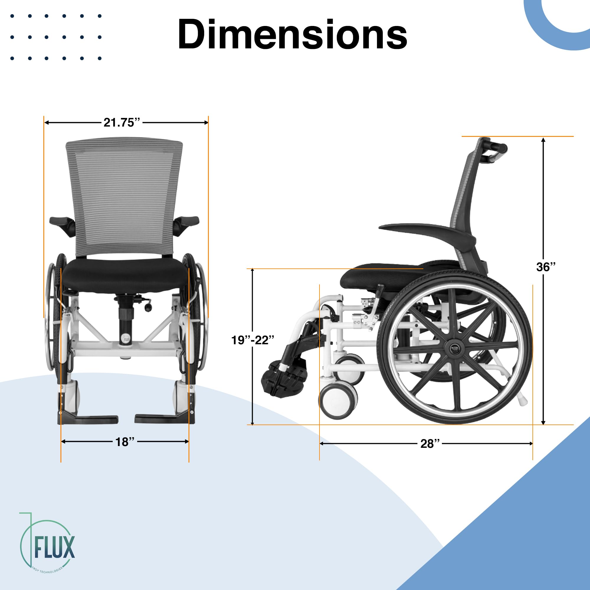 Daily Living Indoor Manual WheelChairs for Adults (Gray) Manual Wheelchair w/Flip-Away Armrests 38.5 lb Height Adjust Wheelchair w/Handrings & Removable Footplates Medical Supplies for Seniors