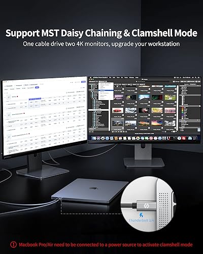 Miniatura 4 de Silkland Cable USB C a DisplayPort 1.4 8K 60Hz, 4K 144Hz 120Hz, 2K 240Hz, cable 5K tipo C a DP, 32.4 Gbps, compatible con Thunderbolt 43 para