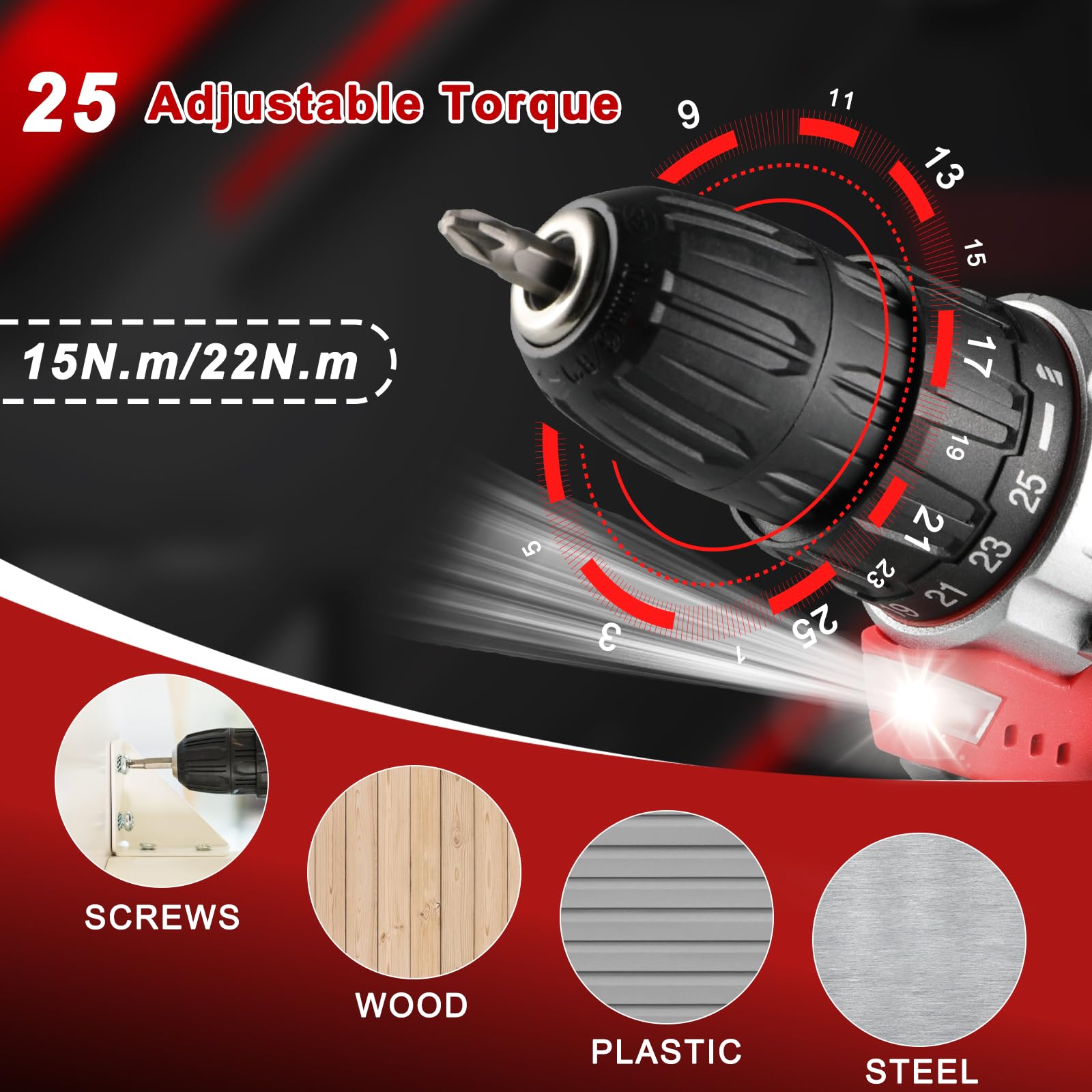 TLGREEN Set di utensili da 12 V con trapano senza fili, kit di utensili manuali con set di punte magnetiche per trapano, controllo a 2 velocità e ricarica rapida, kit di attrezzi per fai da te