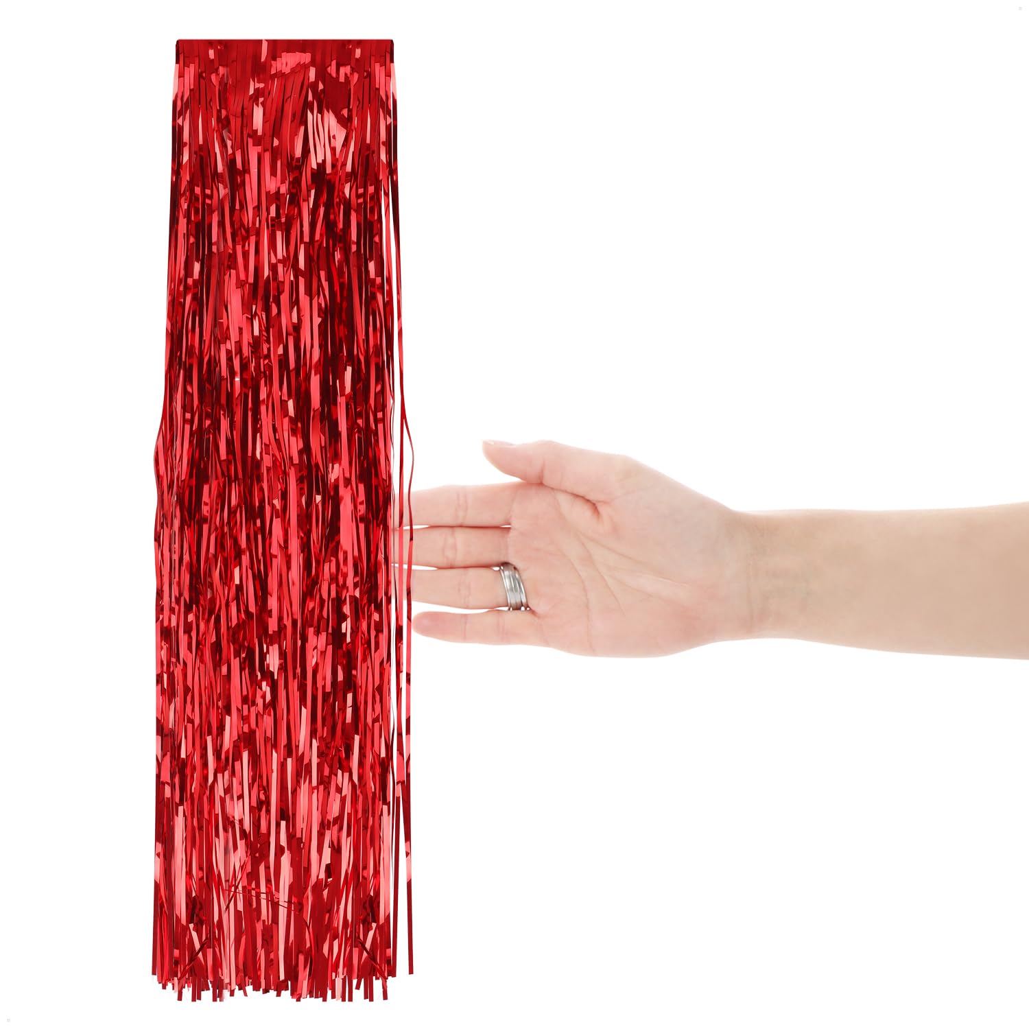 COM-FOUR® 10x Lametta - silberfarbene Lametta Girlande für Weihnachten