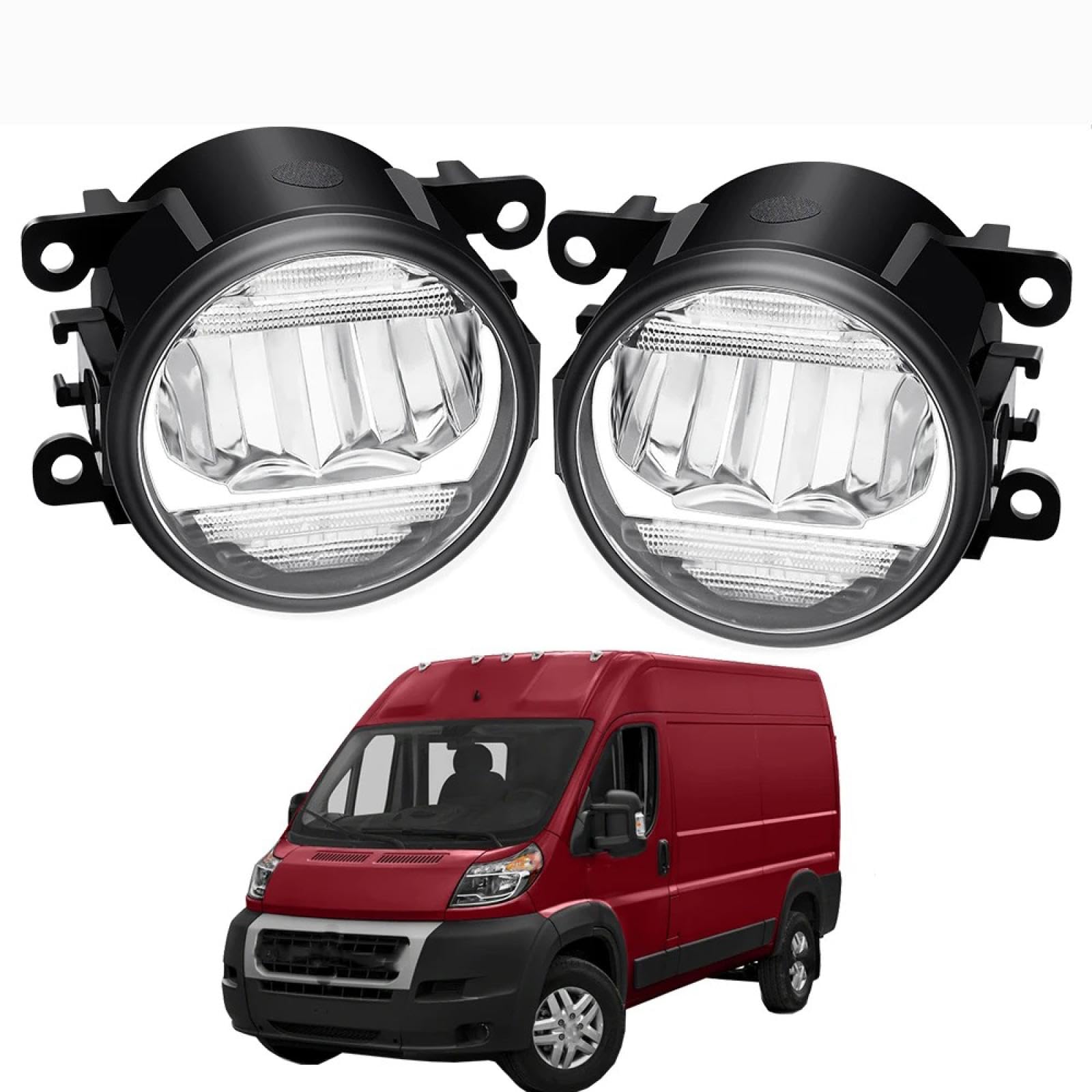 Mistlampen 2w1 Światło przeciwmgielne + Światła do jazdy dziennej Zderzak przedni samochodu Lampa przeciwmgielna LED DRL 30W 8000 Dla lm 12V Dla Ram Dla Promaster Dla 1500 Dla 2500 3500