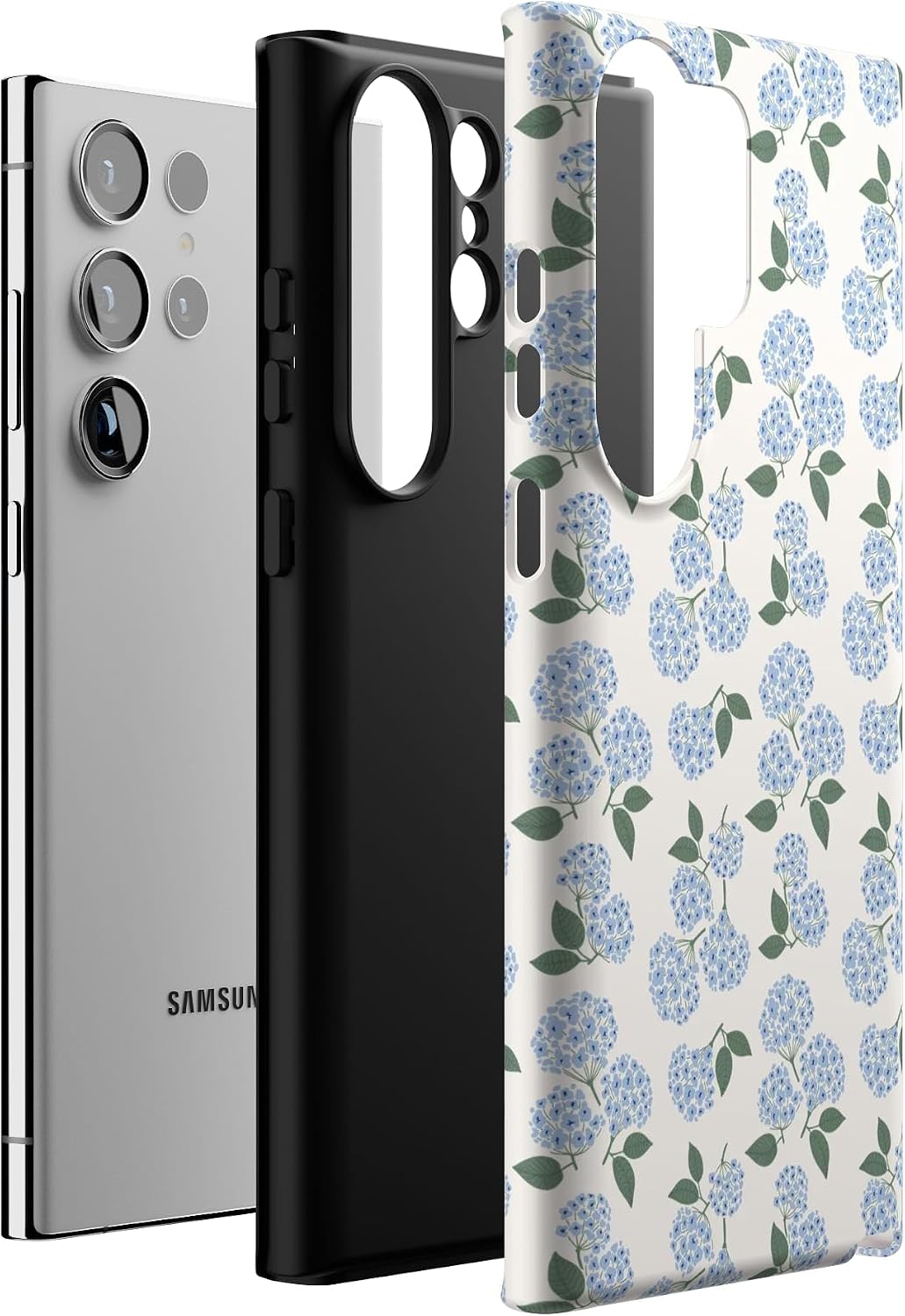 Casely Galaxy S23 Ultra Case | Nantucket Cottage | Blue Hydrangea | Essential Slim Dual-Layer Protective Design