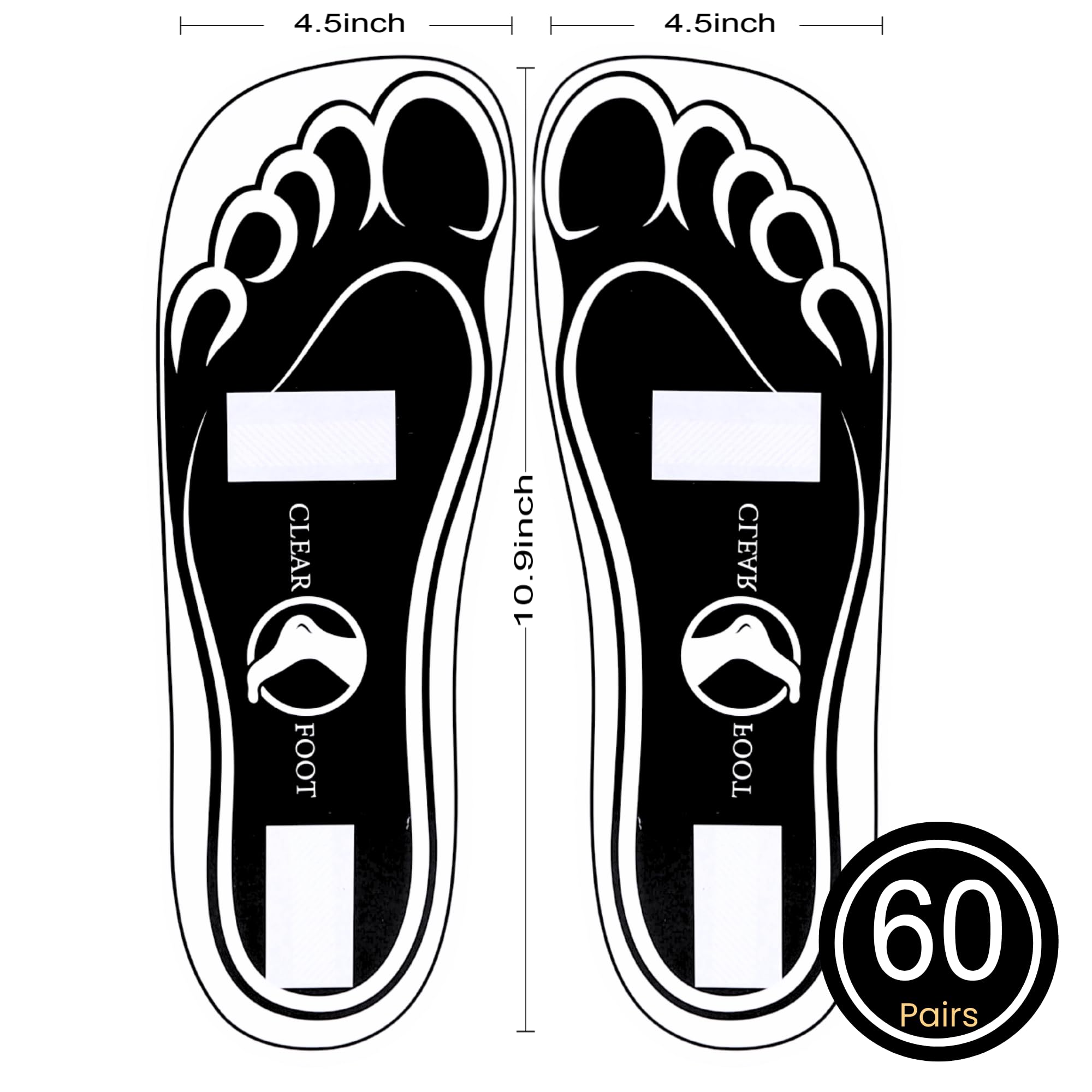 60 Paar Spray Tanning Sticky Feet Pads PRO Sunless Airbrush Spray Bräunungszelt Fußschutz