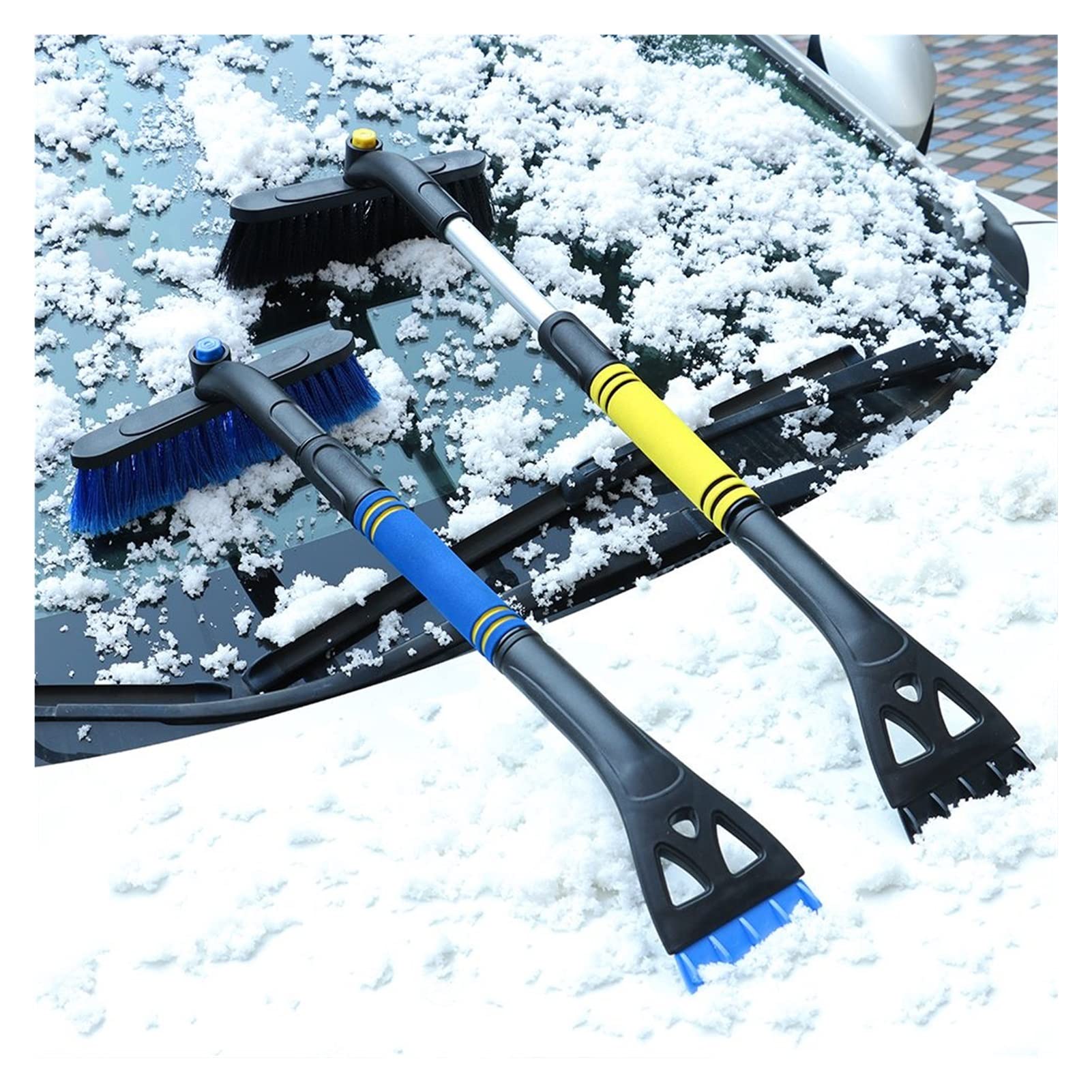 Brosse à Neige pour Pare-Brise 1 PC Brosse à Neige Extensible pour Pare-Brise de Voiture avec poignée en Mousse Compatible avec Camion SUV Véhicule Windows Grattoir à Neige Déglaçage