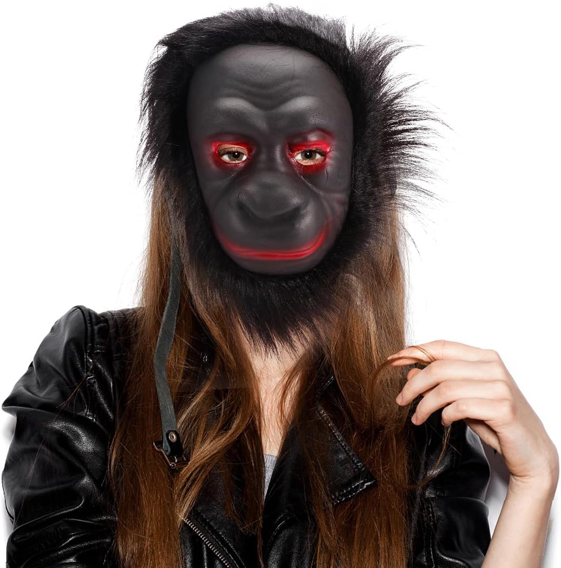 Abaodam 3PCS Gorilla Mask Hairy Gorilla Head Animal Mask Chimpanzee Monkey Costume for Cosplay Party Halloween Carnival