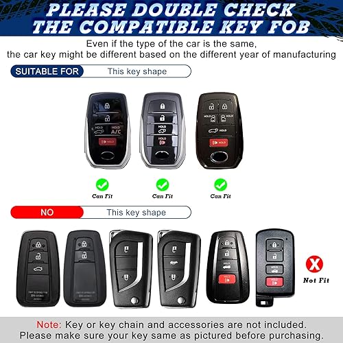 Miniatura 2 de Xotic Tech - Carcasa para llavero de TPU suave, color azul, compatible con Toyota Land Cruiser Sienna Venza Fortuner Rav4 Prime Smart Entry Key