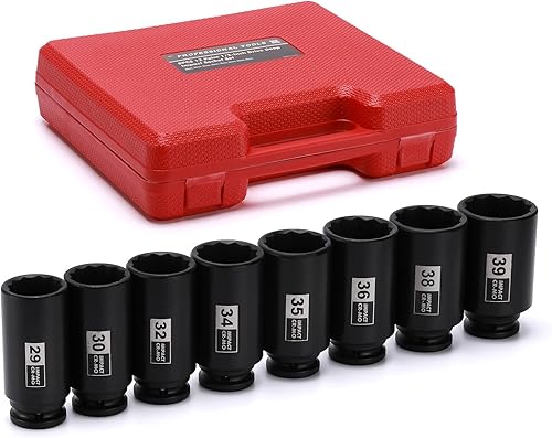 Miniatura 24 de EMENTOL Juego de llaves de impacto profundo de 4 piezas, 1/2 pulgada, CR-MO, 12 puntos, métrico, eje profundo eje juego de llaves de impacto - 1.181