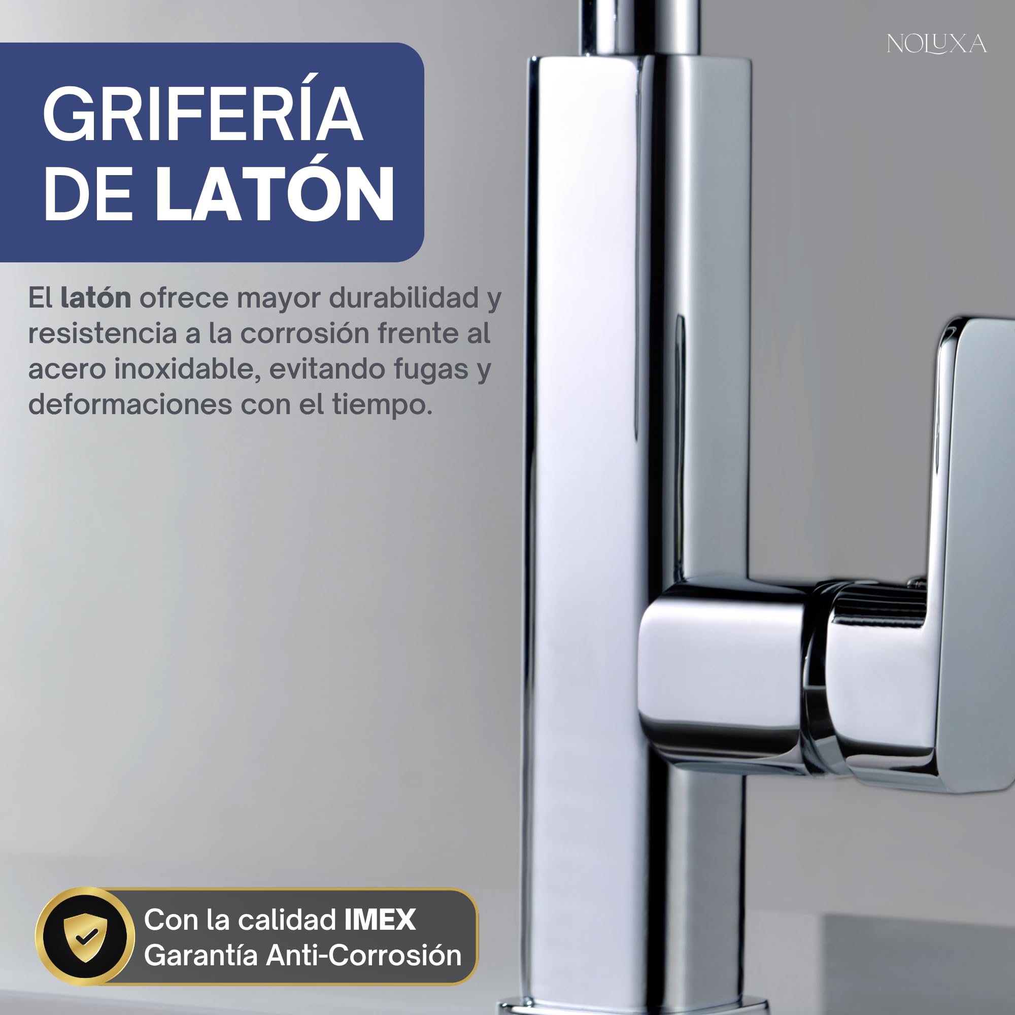 IMEX - Grifo Cocina Extraíble | Grifo Monomando Fregadero | Griferia Cocina con Ducha Flexible 360º | Grifería en Latón | Serie Toulouse | Color Cromado