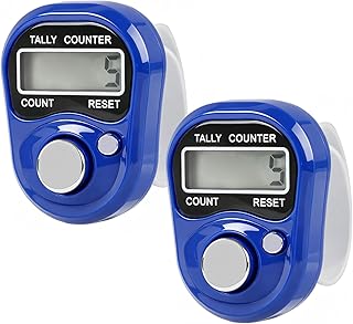 2 Contadores Digitales de Dedo,Manual,de Vueltas Tejer, Tasbih Digital, Cuenta Vueltas Punto, Mini Contador de Mano para el recuento de Actividades interioresContador de Personas.