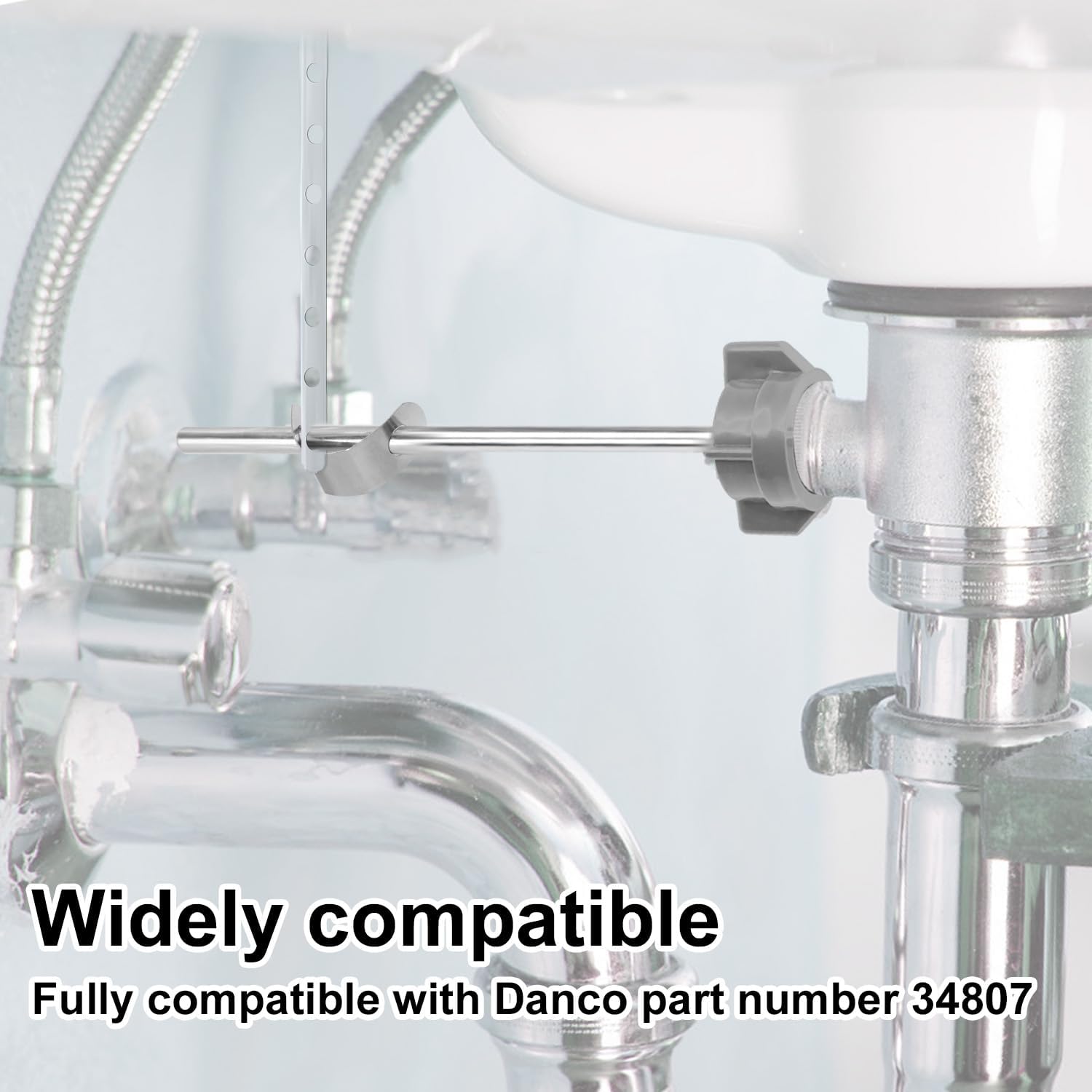 16pcs Pop-Up Clevis Clips Compatible with Danco 34807, Stainless Steel U-Shaped Spring Clip for Bathroom Sink and Tub Drain Linkage Assembly Repair