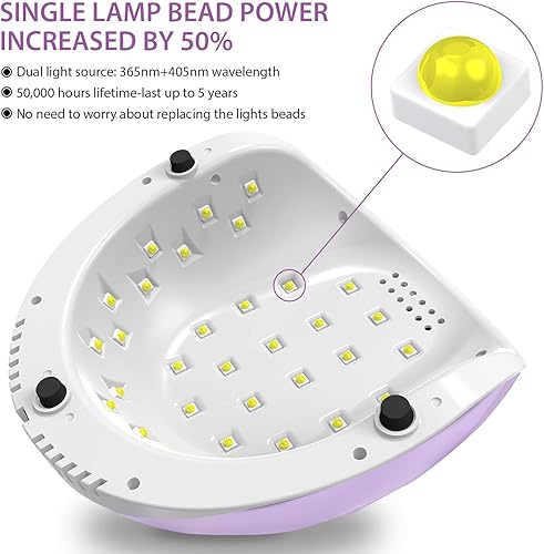 Miniatura 17 de Easkep Lámpara de uñas LED UV – Secador de uñas de 86 W, luz UV para uñas, protección de ojos, lámpara UV para uñas de gel, esmalte de uñas de gel