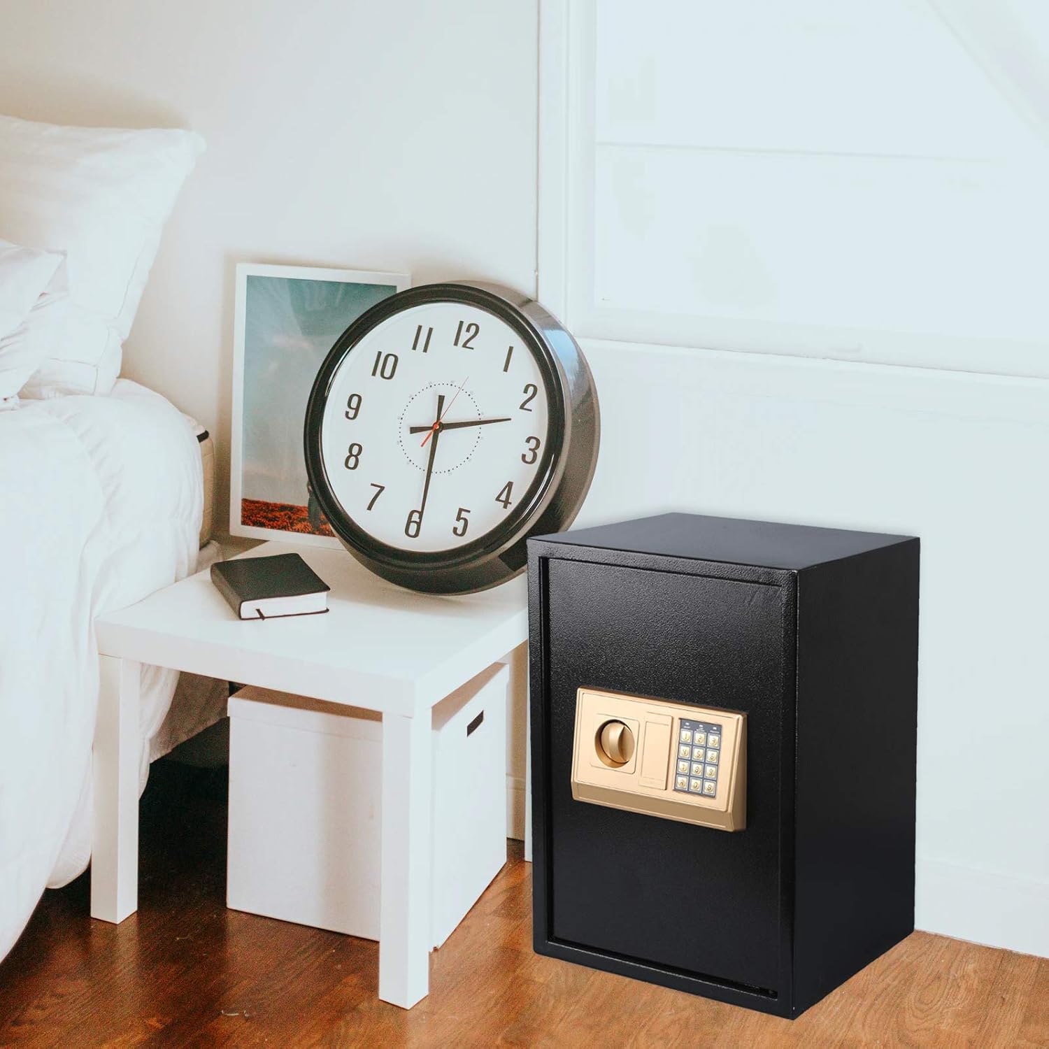 KYODOLED Digital Safe-Electronic Steel Safe with Keypad,Locked Cabinet,Large Safes for Home Money,Office,Hotel Business on the Floor,Personal Security Heavy1.8 Cubic Feet,BLACK - - 