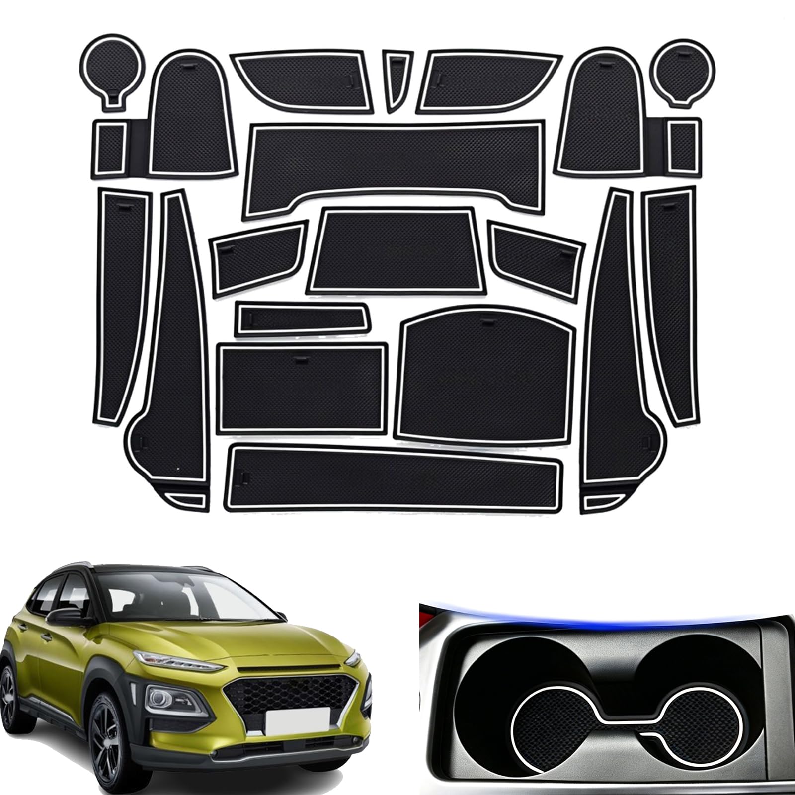 Alfombrillas antideslizantes antipolvo para portavasos de Hyundai Encino