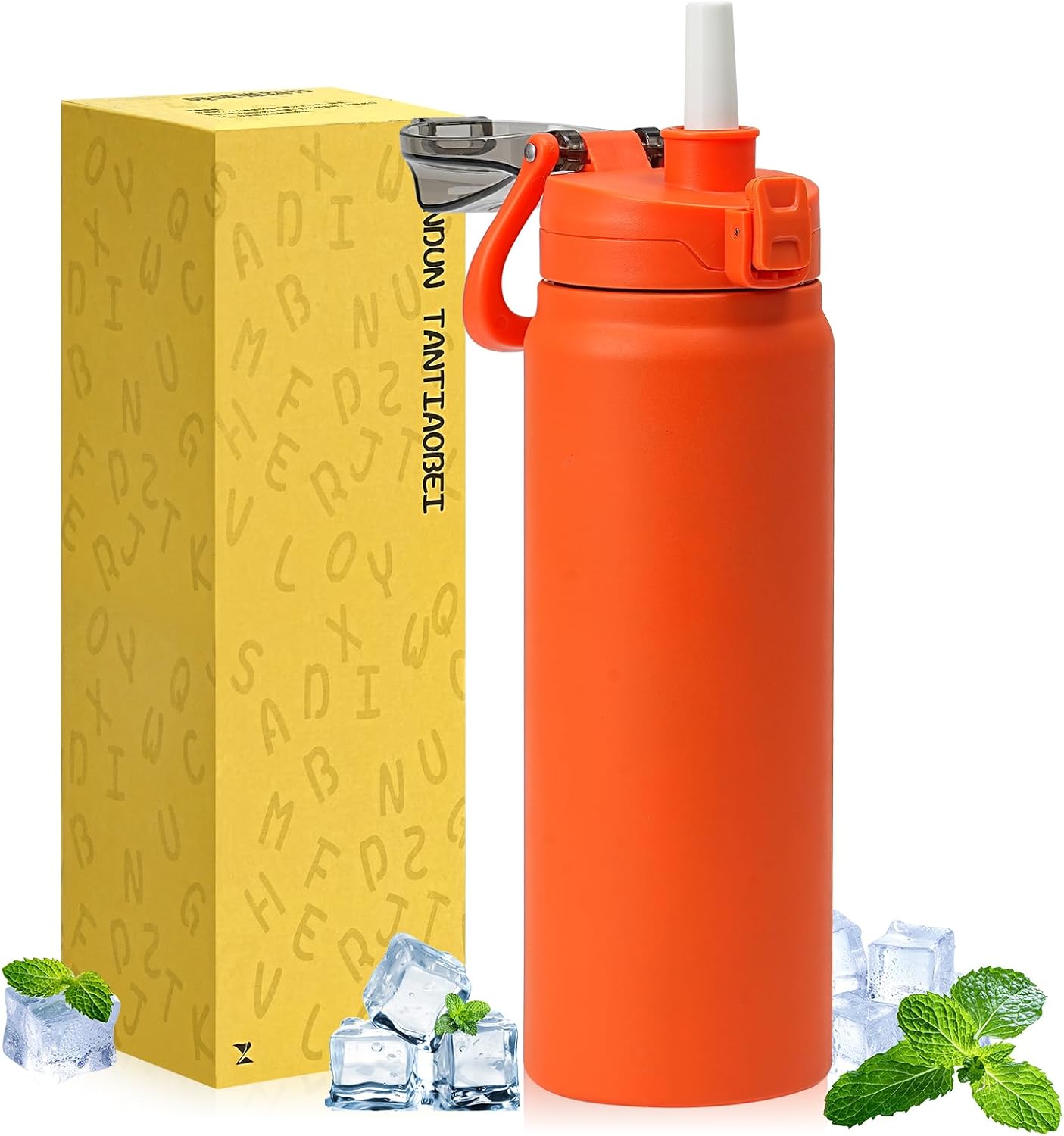 SEASEVEN 1L chillys Water Bottle with Straw,1 Litre Metal Water Bottles