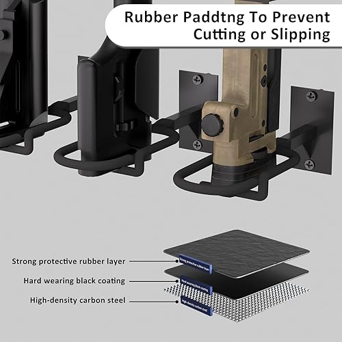 Miniatura 10 de Estante para pistolas, estante para pistola de pared de acero resistente, montaje en pared, ranura ajustable de 14812 para interiores, pantalla