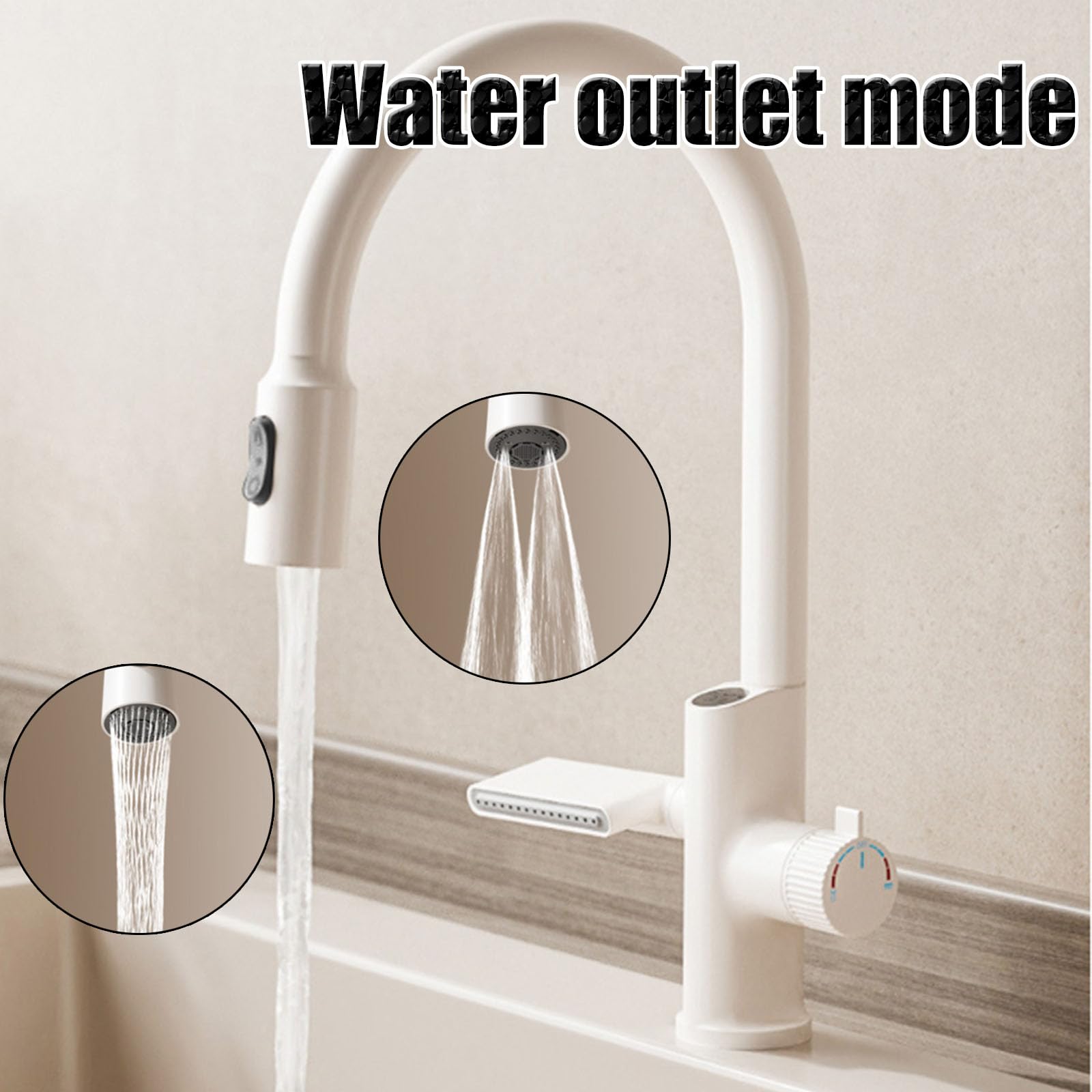 Grifo pulverizador extraíble de una sola manija para fregadero de baño, cocina y uso en caravanas