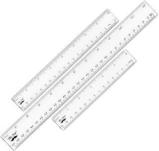 Mr. Pen- Clear Ruler Set, 3 Pack, 6", 8" and 12 Inch, Easy-to-Read Markings, Scratch-Resistant Design, Durable Plastic Rulers for Crafting Office & School, School Supplies
