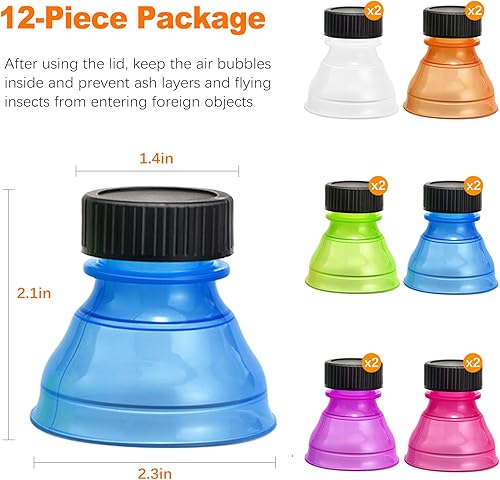Miniatura 2 de 12 paquetes de tapas y fundas para latas de refresco, a prueba de derrames, para cerveza, jugo, bebidas energéticas, tapas reutilizables sin BPA