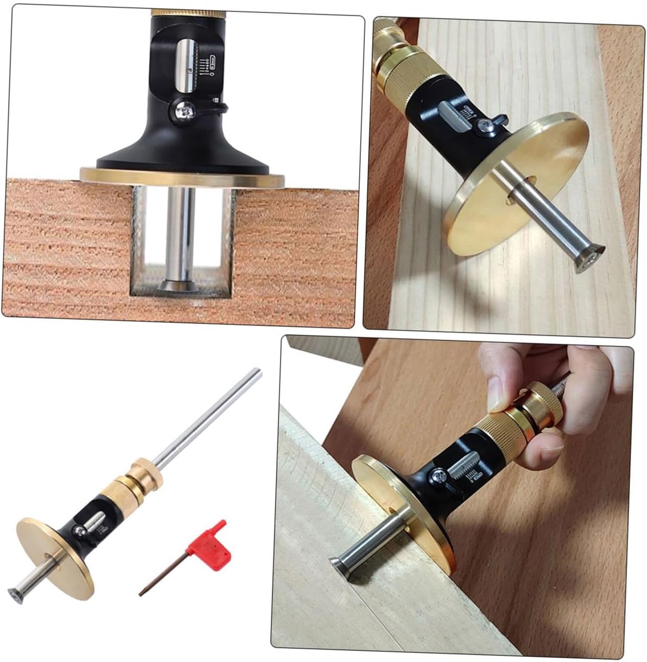 Hemoton 1set Fine-tuning Scribe Gauge European-style Woodworking Marking Tool Carbide for Drawing for Carpenters and Enthusiasts
