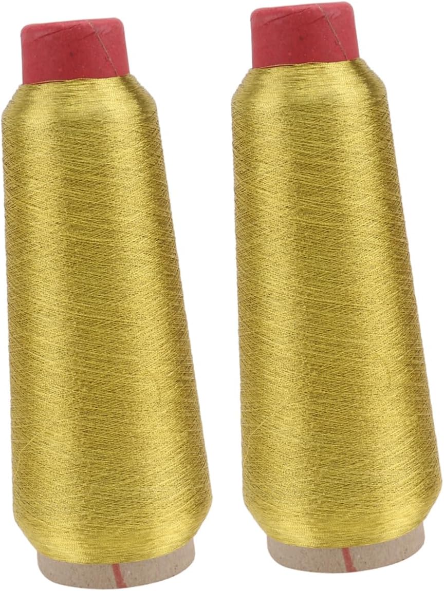 2rolls Metallic Embroidery Thread for Machine Sewing Thread Holder Reflective Glitter Spool DIY Craft Kit Wristband Making